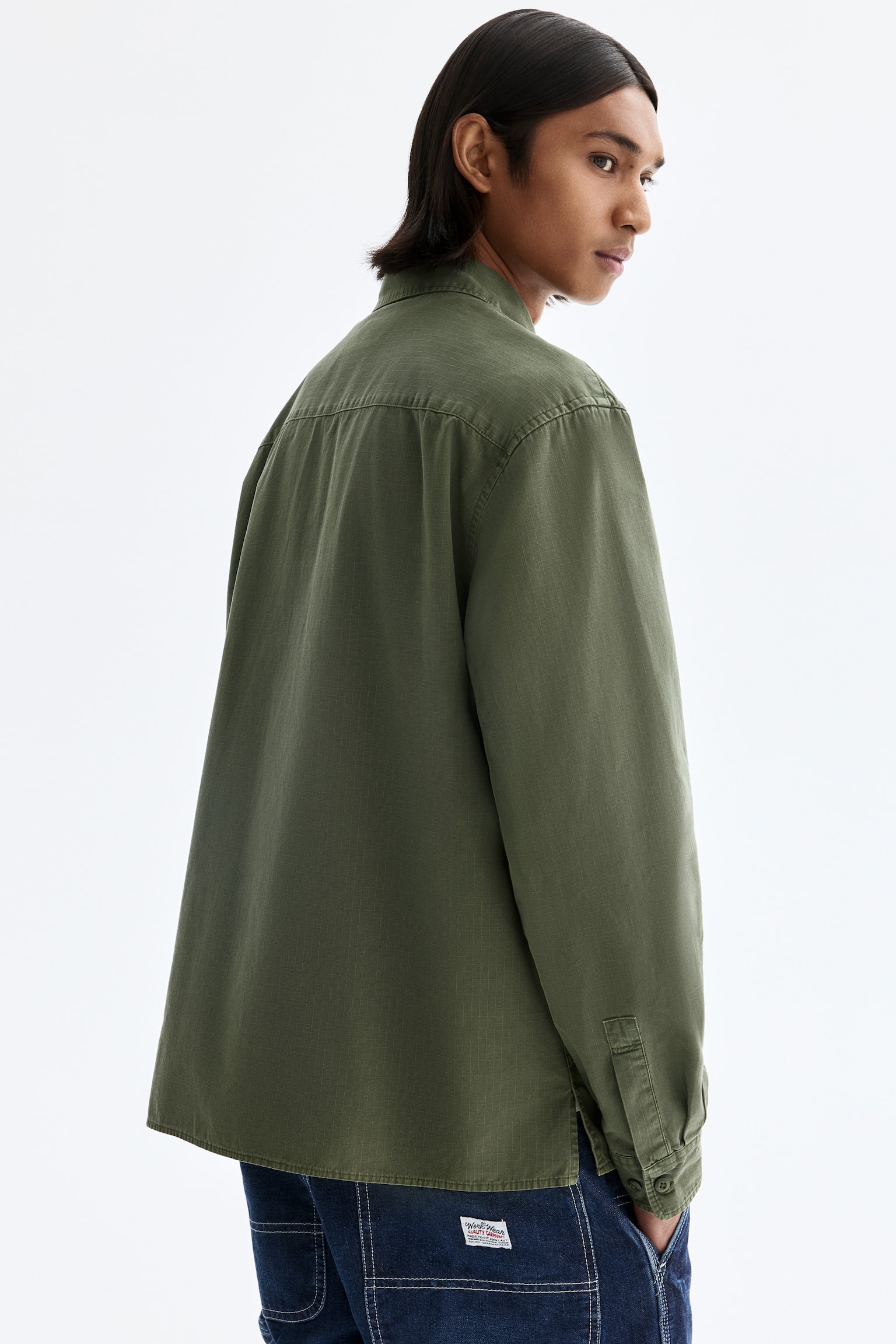 Regular-Fit Utility Shirt - Dark khaki green - 7