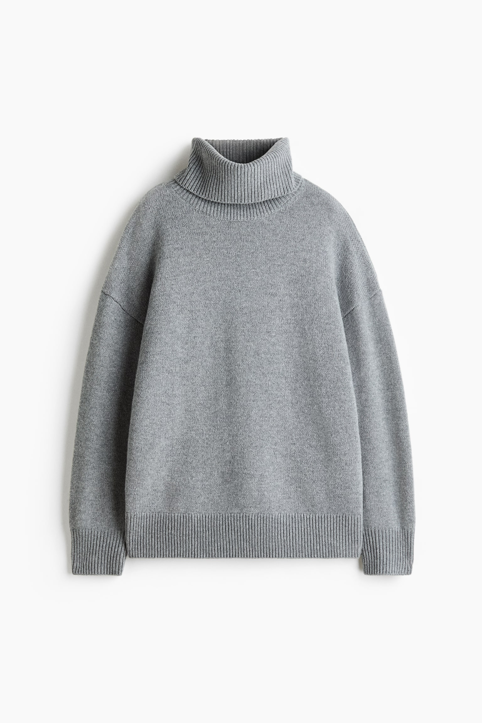 Женский свитер H&M Cashmere-Blend Turtleneck, цвет: Серый — фото 1