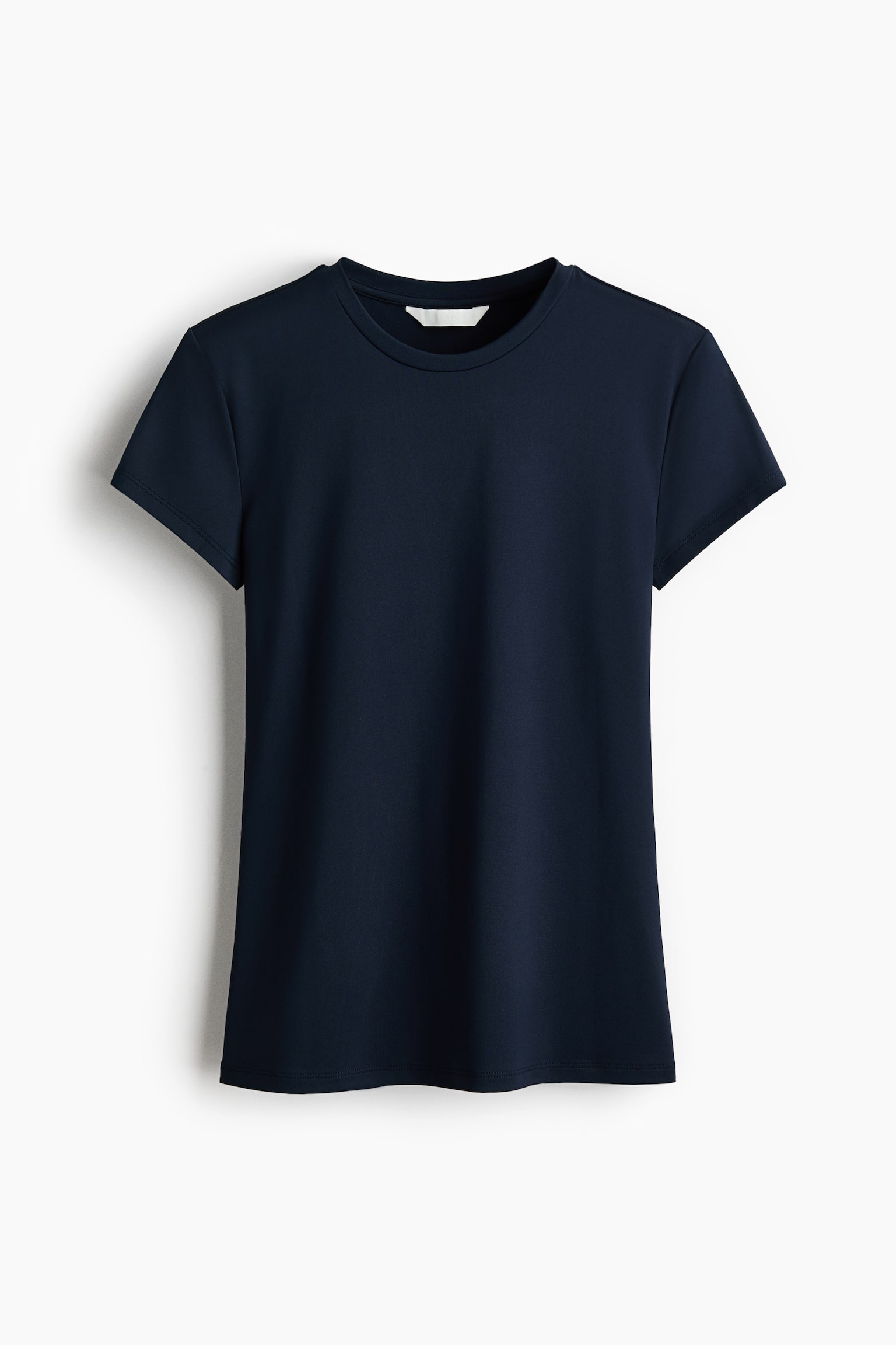 Fitted microfibre T-shirt - Navy blue/White/Black/Dusty pink/Dark brown/Light beige/Light grey/Light beige/Navy blue/Dark green - 2