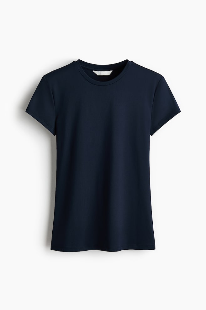 Nauwsluitend T-shirt van micro - Marineblauw/Wit/Zwart/Bordeauxrood/Donkerbruin/Donkerbruin/Lichtbeige/Dusty lichtpaars/Lichtgrijs/Dusty roze/Lichtbeige - 1