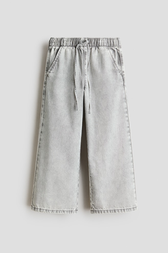 Denim joggers - Washed grey/Light denim blue - 1