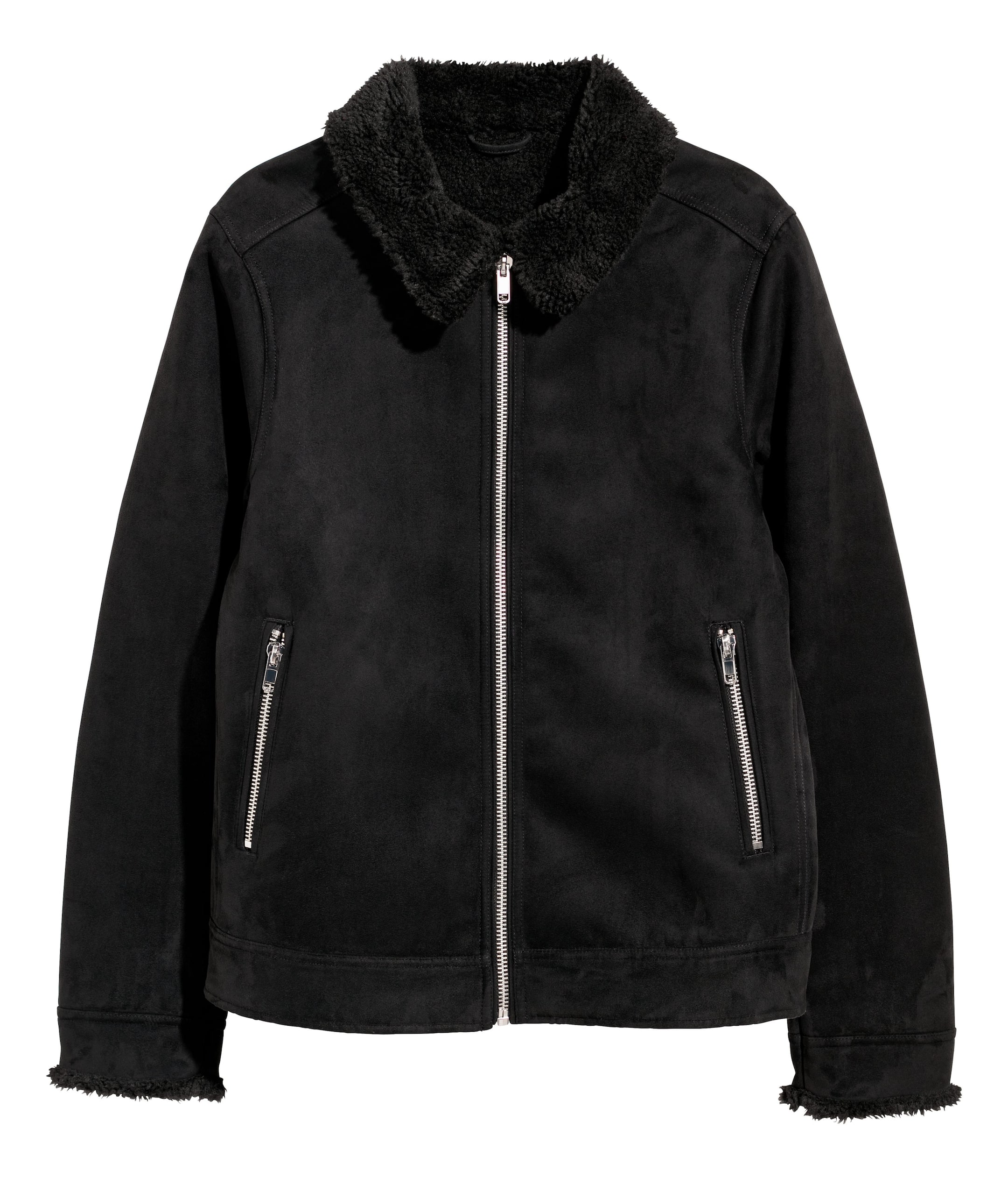 View larger image: Faux Shearling-lined Jacket - Black - Men | H&M CA 1