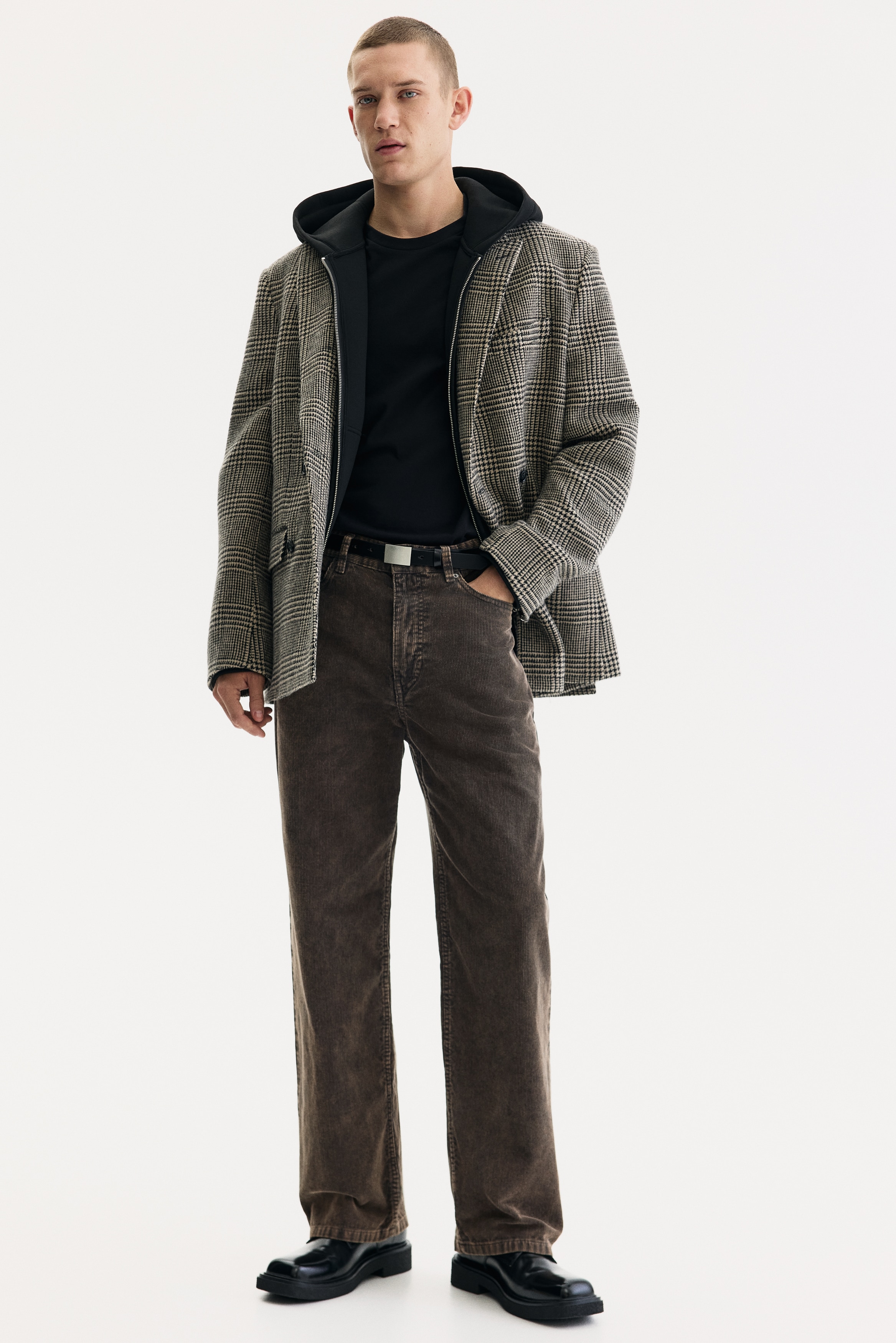 H & M - リラックスフィット コーデュロイパンツ - グレー