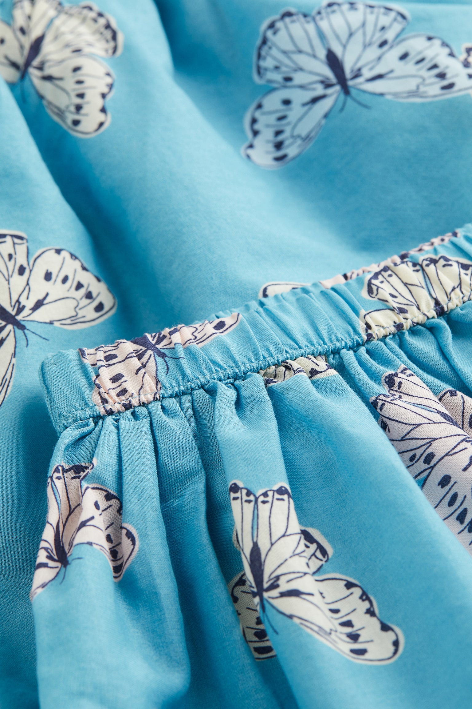 2-piece Cotton Set - Blue/Butterflies - 2