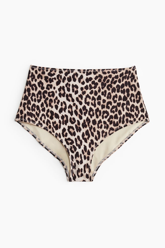 High Waist Bikini bottoms - Light beige/Leopard print/Dark red/White/Light yellow/Blue/Black/Dark brown - 1