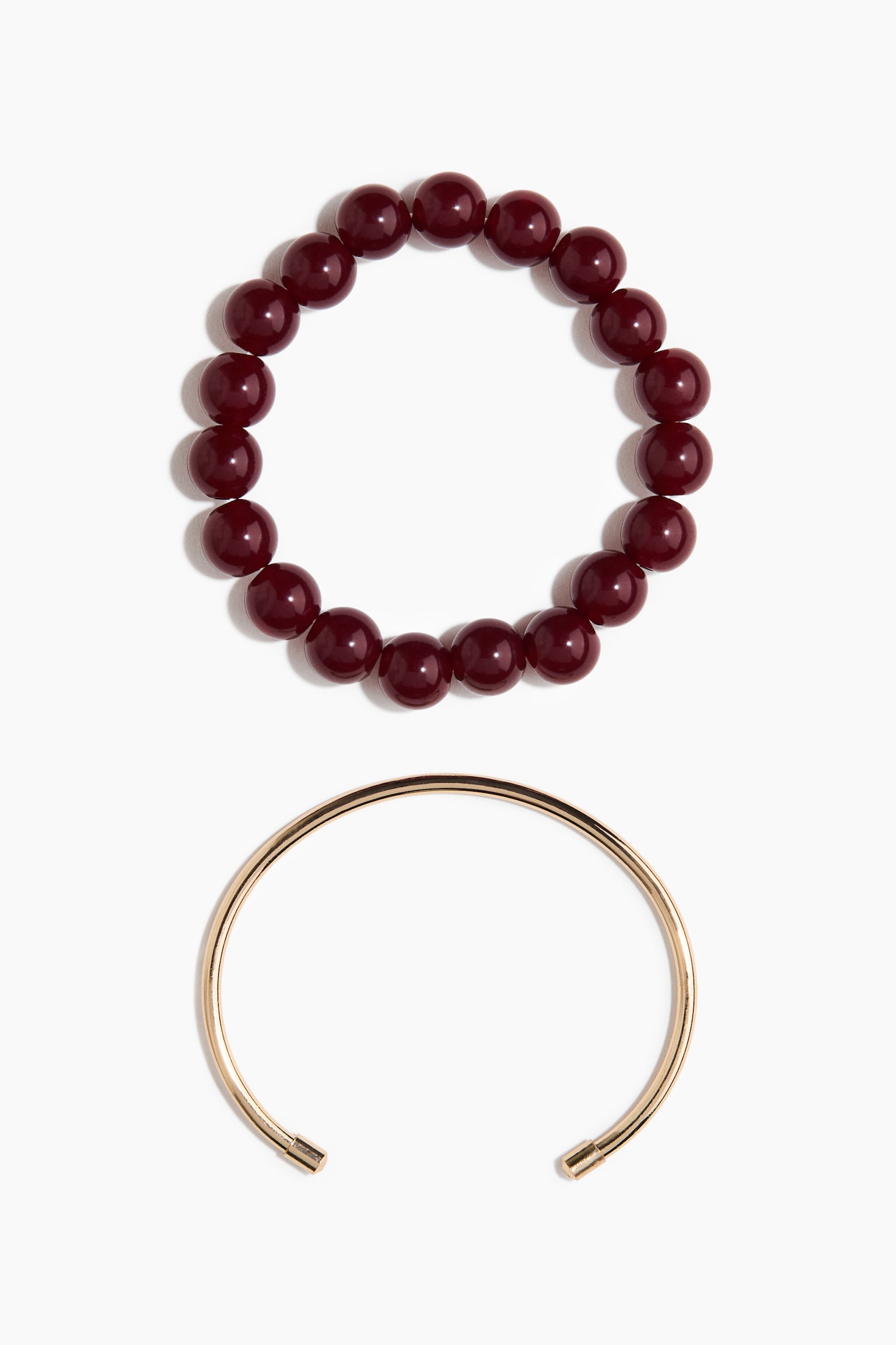 2-pack bracelets - Dark brown/Gold-coloured/Light blue/Gold-coloured - 1