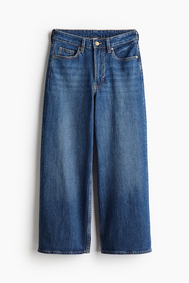 Wide High Cropped Jeans - Denim blue/Light denim blue/Pale denim blue/Dark denim blue/Light beige/Dusty beige/White - 1