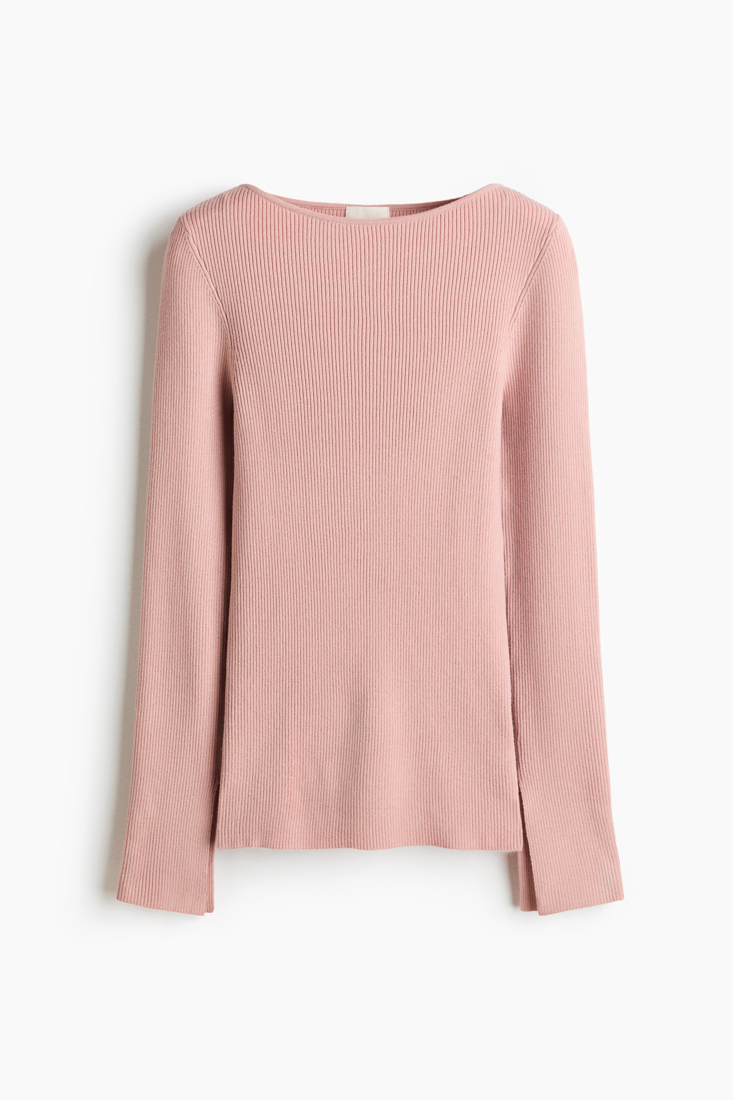 Camisola em malha canelada - Rosa claro/Bege claro/Cinzento mesclado