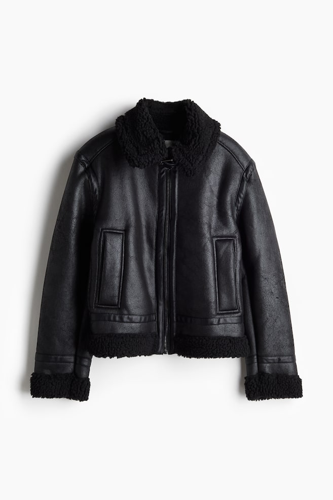 Doubleface-Jacke - Schwarz/Dunkelbeige - 1