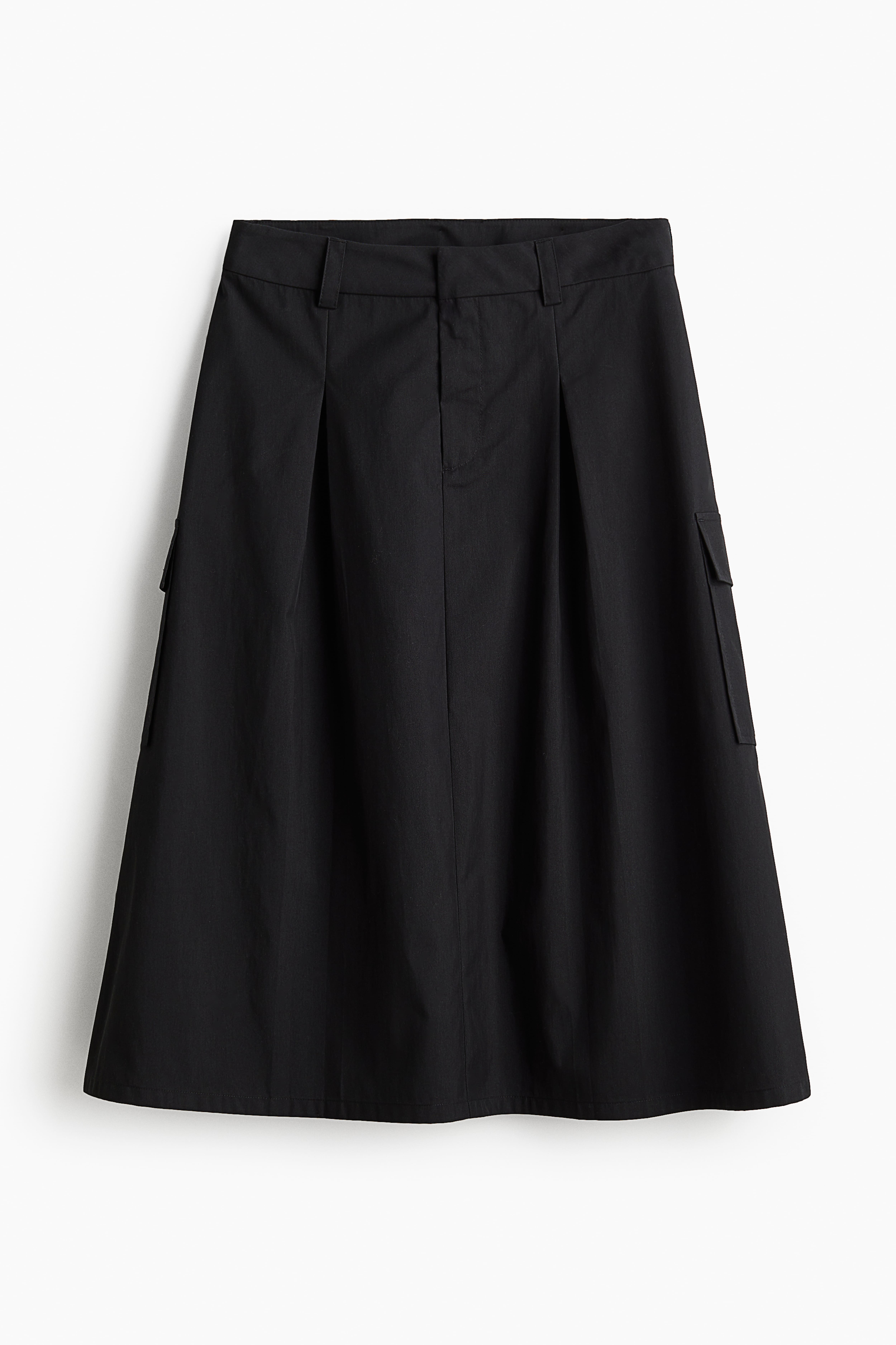 Belt detail pleated midi skirt Black Ladies H M