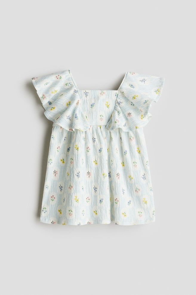 Flounced dress - Light blue/Floral - 1
