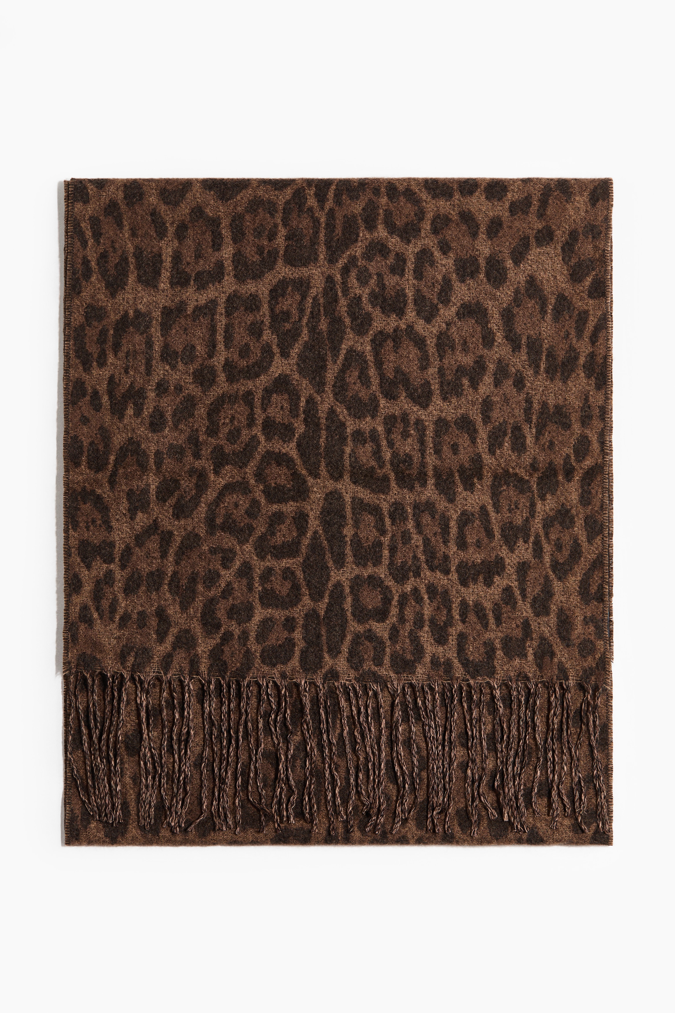Huivi - Tummanbeige/Leopardipainatus/Tummanharmaa/Ruudullinen/Ruskea/Kukonaskelkuvio/Kermanvaalea