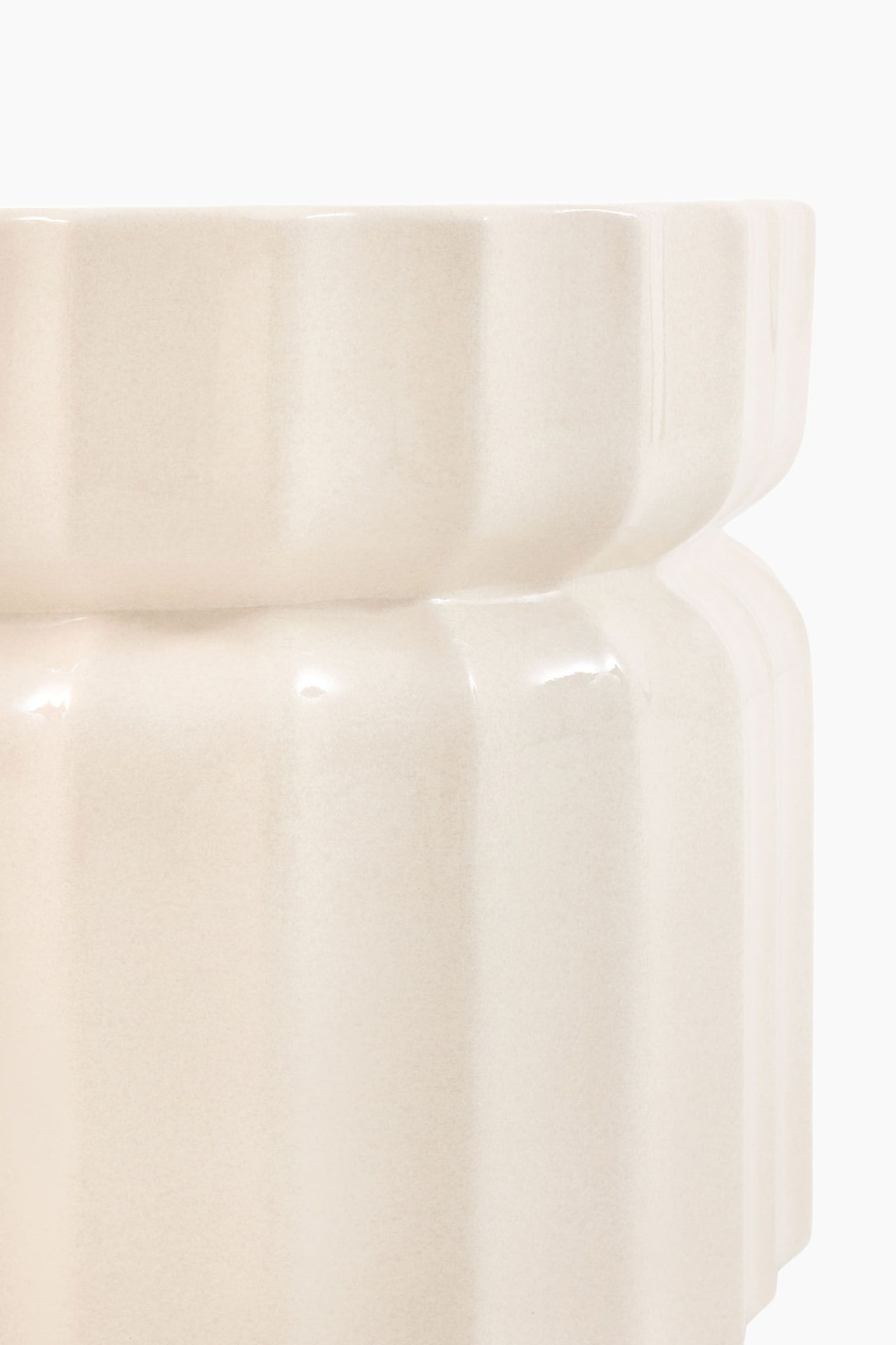 Glazed Side Table - Cream/Rust/Green - 6