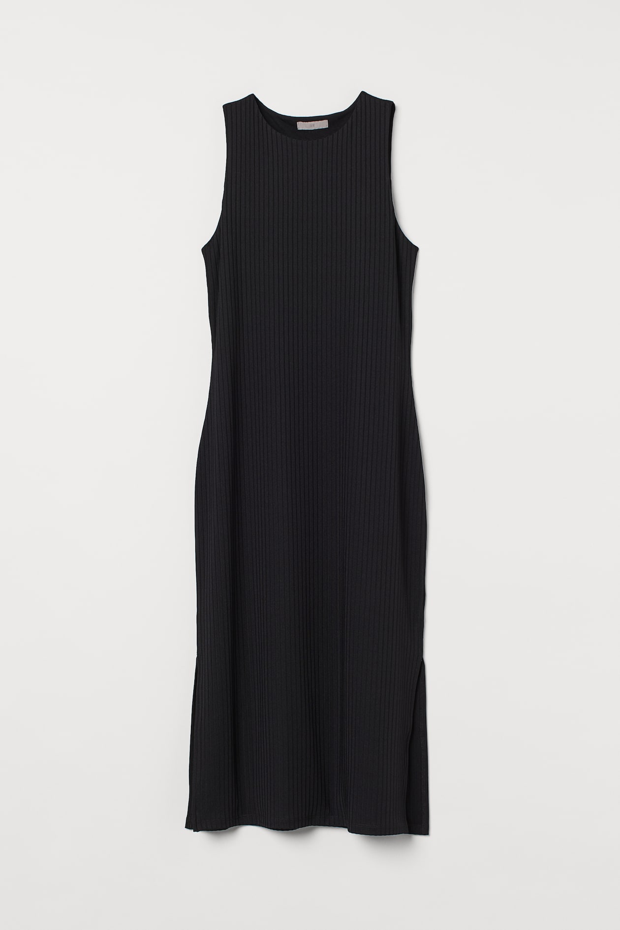 Ribbed Dress - Round Neck - Sleeveless - Black - Ladies | H&M US