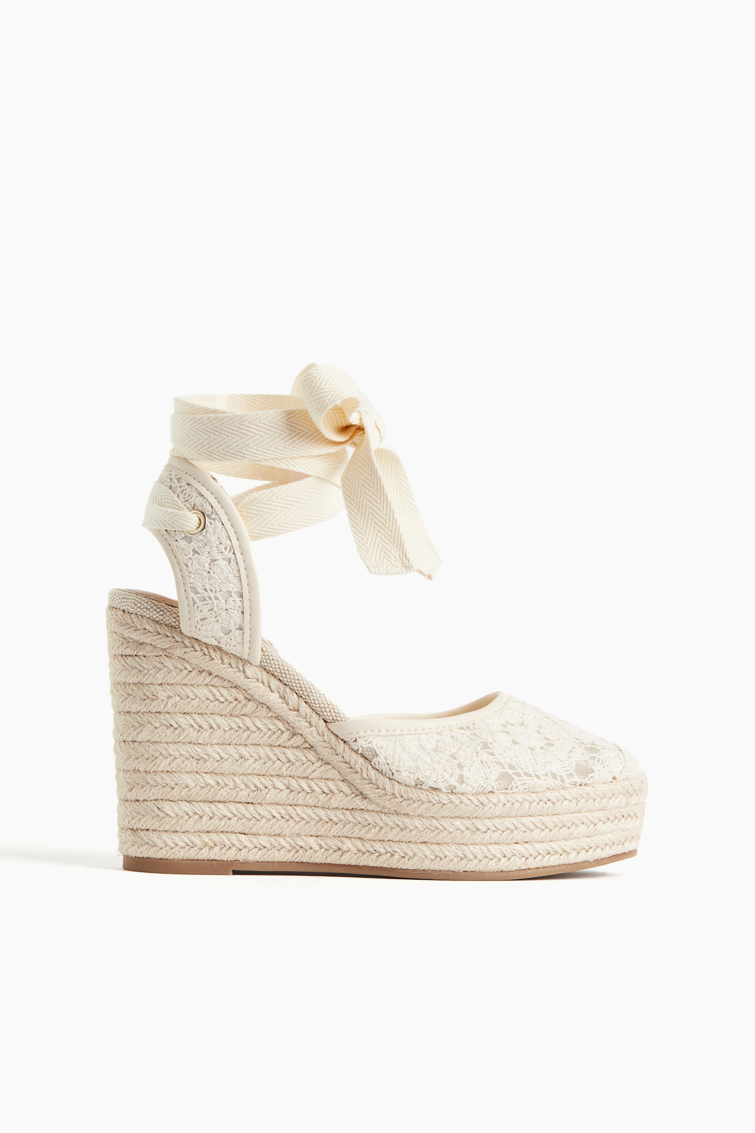 Wedge-heeled espadrilles - Cream - 1