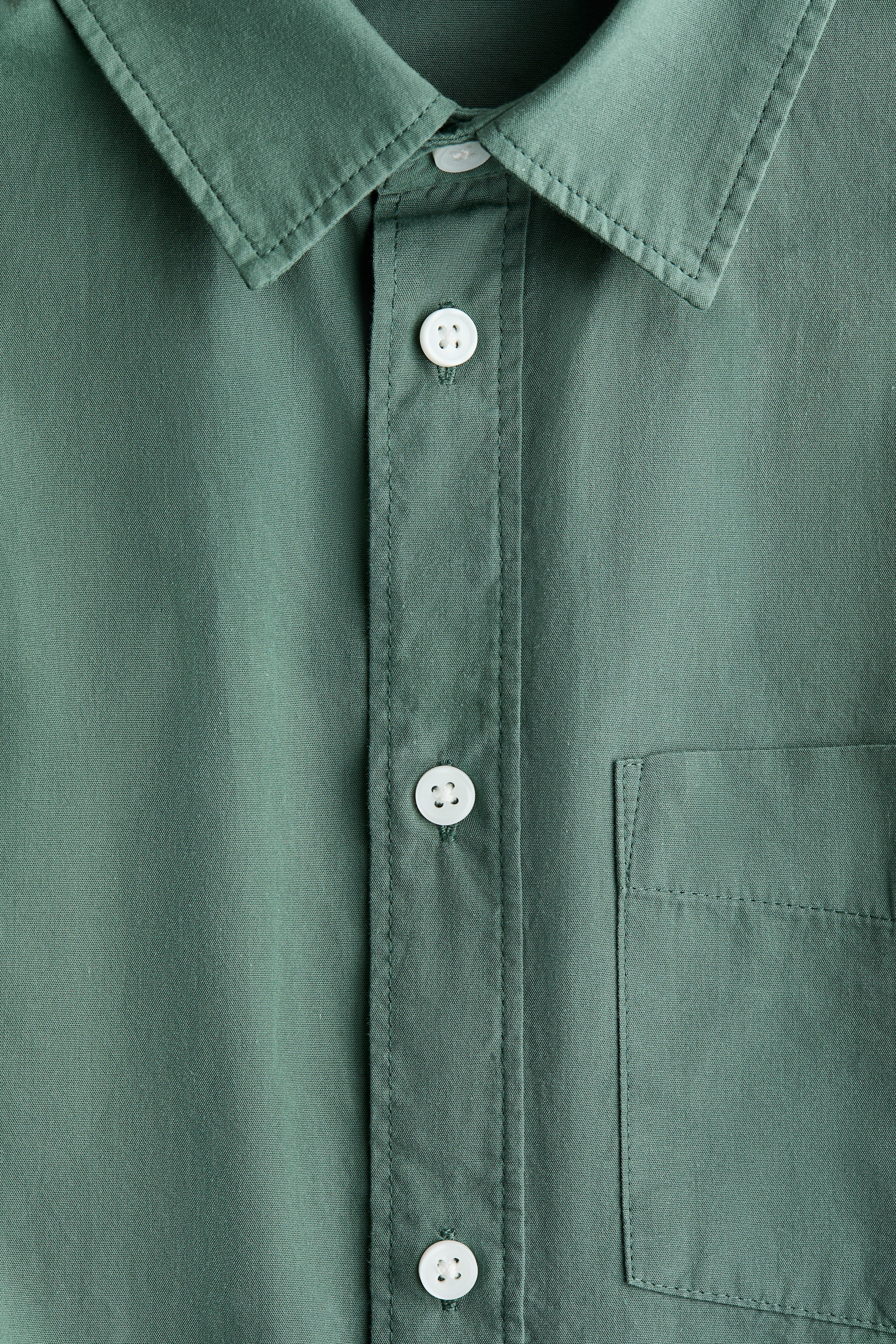 View larger image: Short-sleeved cotton shirt - Dusty green - Kids | H&M MY 2