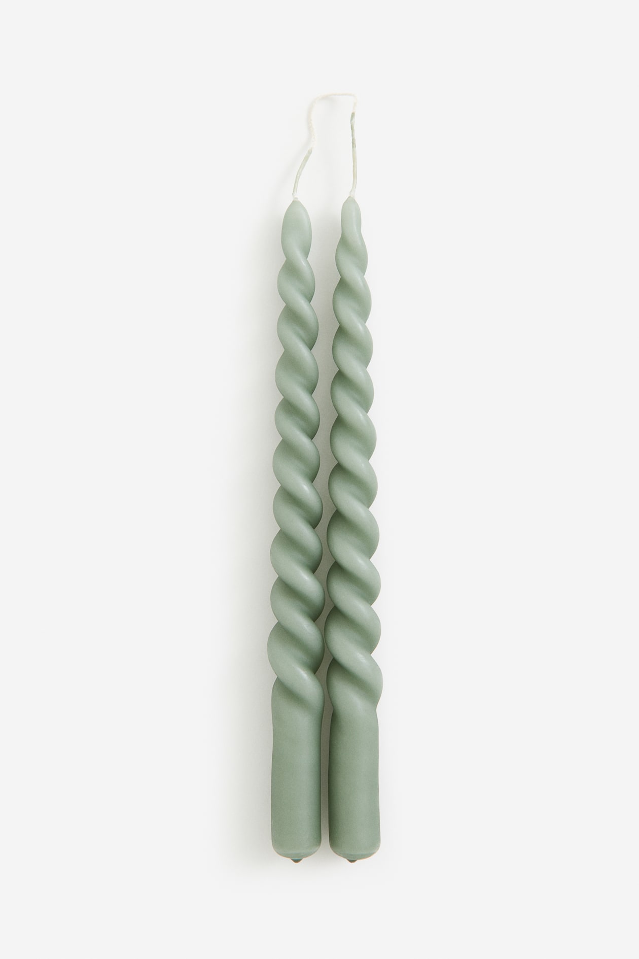 2-pack Spiral Candles - Khaki green - Home All | H&M US