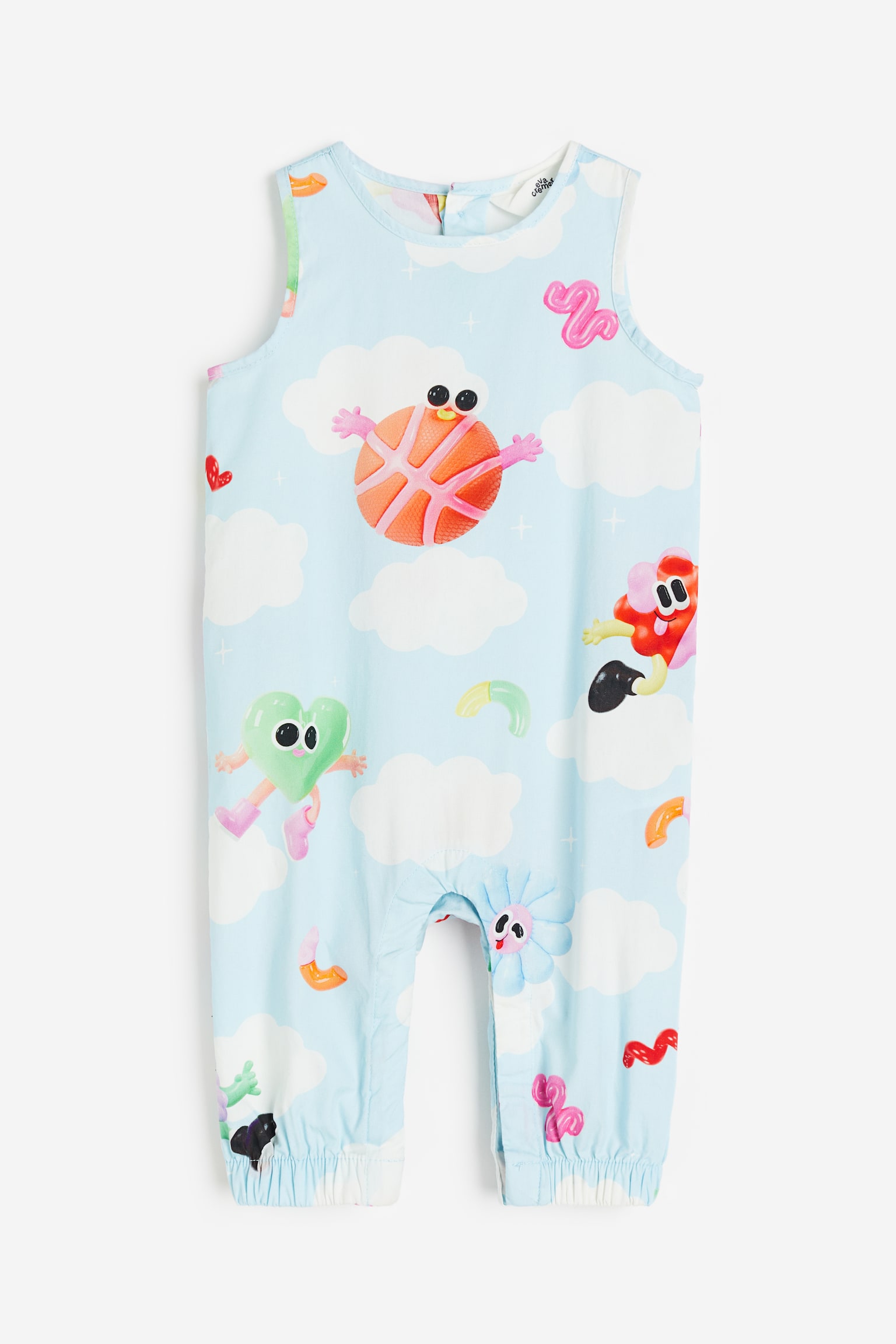 Printed Romper Suit - Light blue/clouds - 1