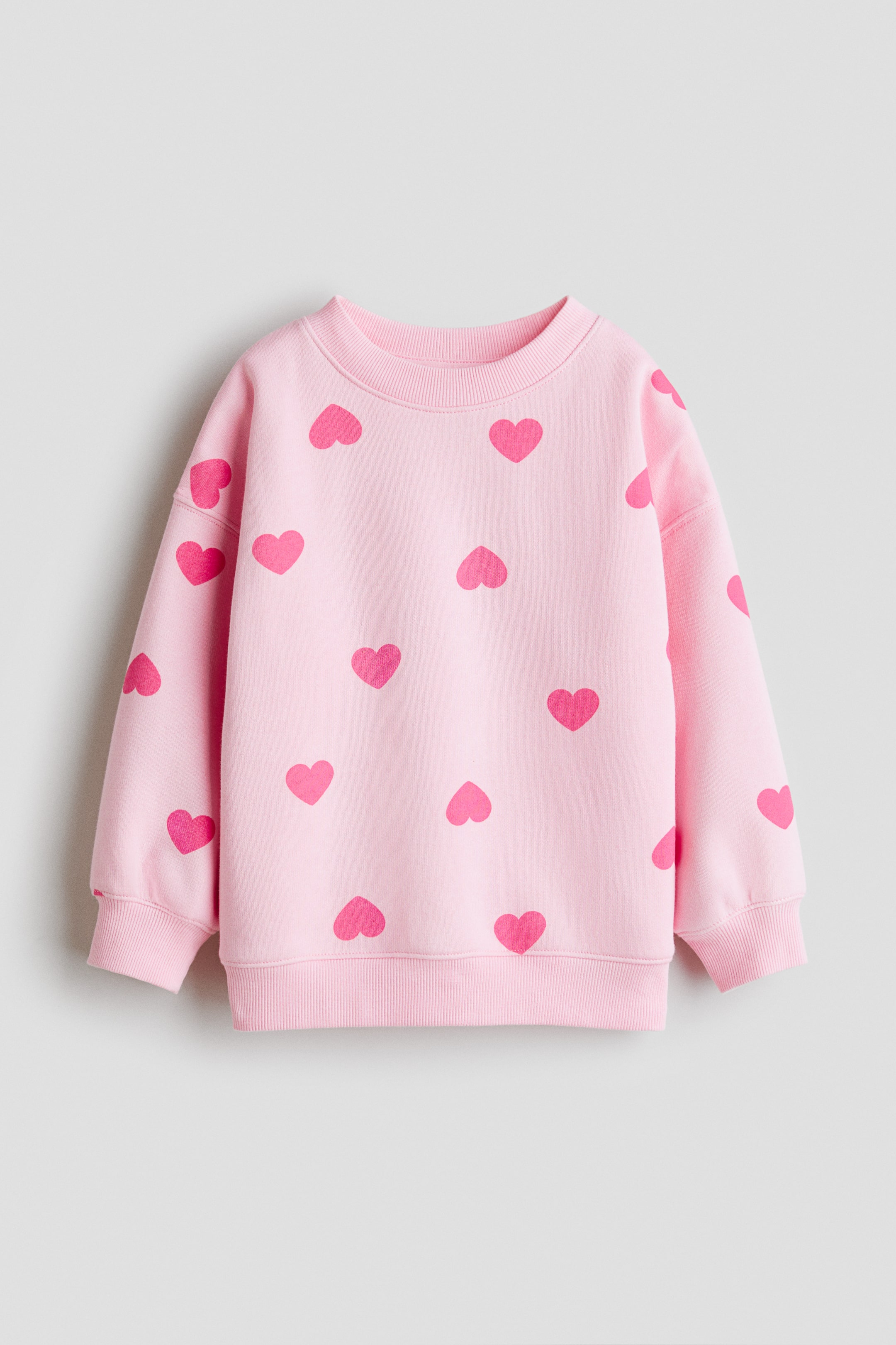 View larger image: Oversized brushed-inside sweatshirt - Pink/Hearts - Kids | H&M IN 1