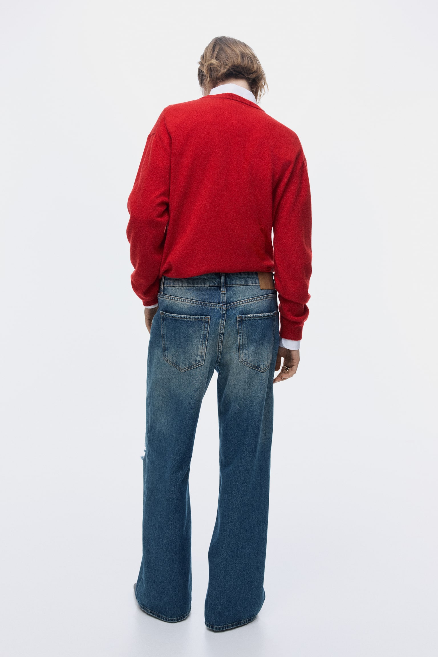 Wide Leg Regular Waist Jeans - Denimblauw - 6