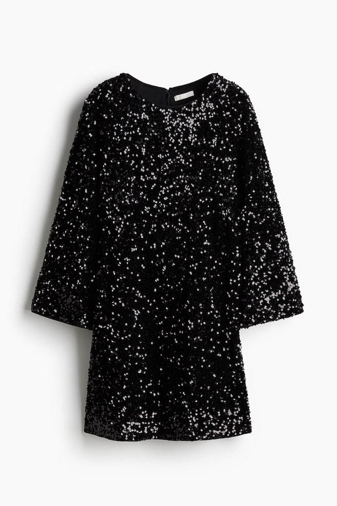 Sequined A-line dress - Black/Brown/Gold-coloured/Navy blue - 1