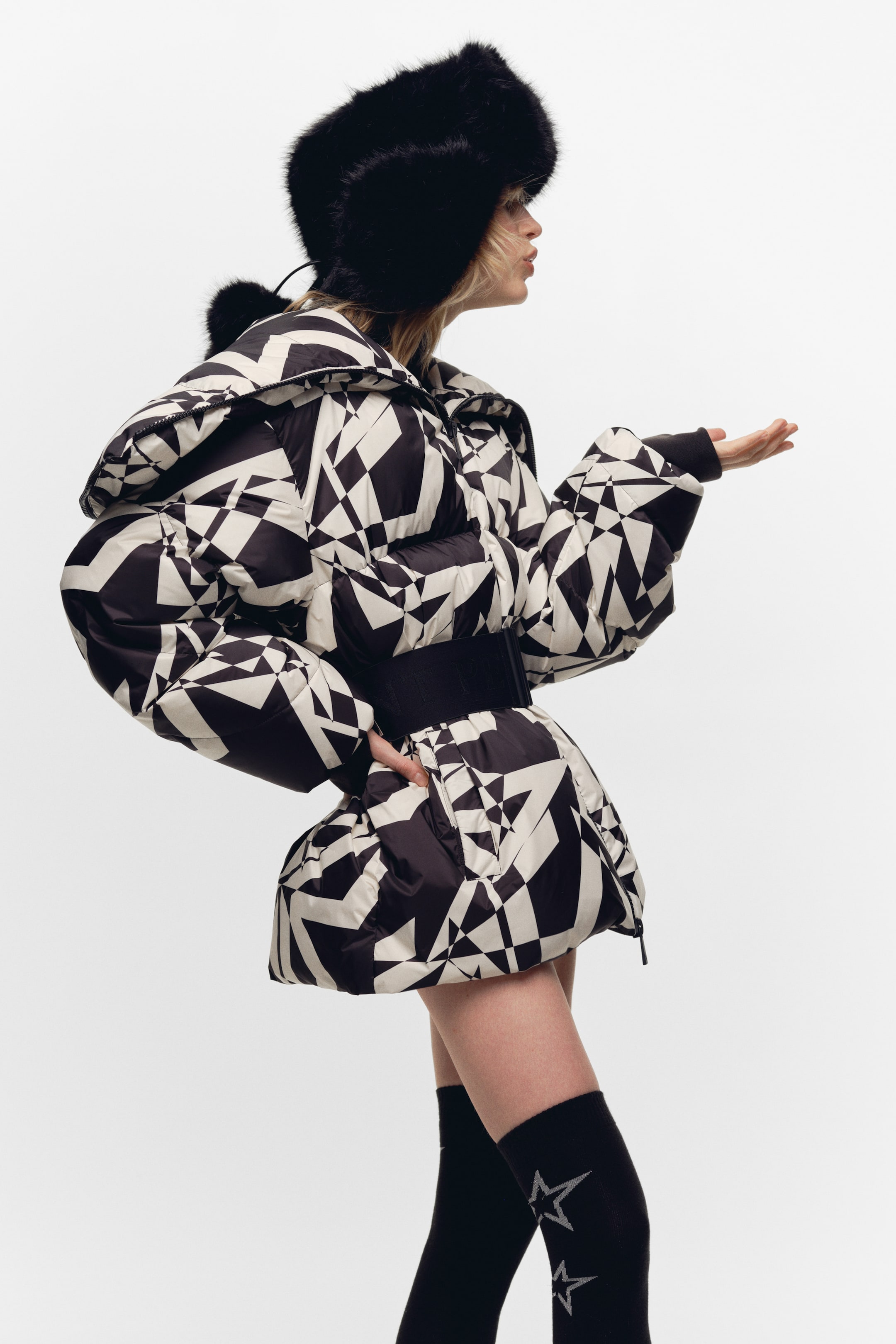 View larger image: Water-Repellent Down Jacket - Black/cream - Ladies | H&M US 4