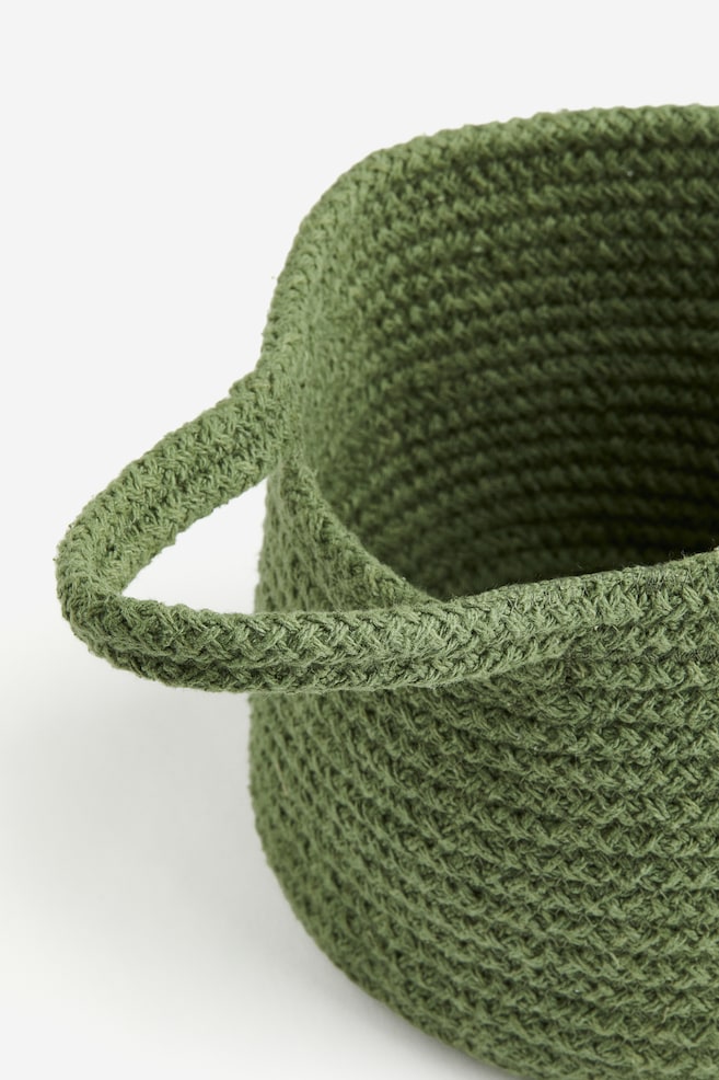 Cotton wall storage basket - Deep green/Beige/Black/Brown - 3
