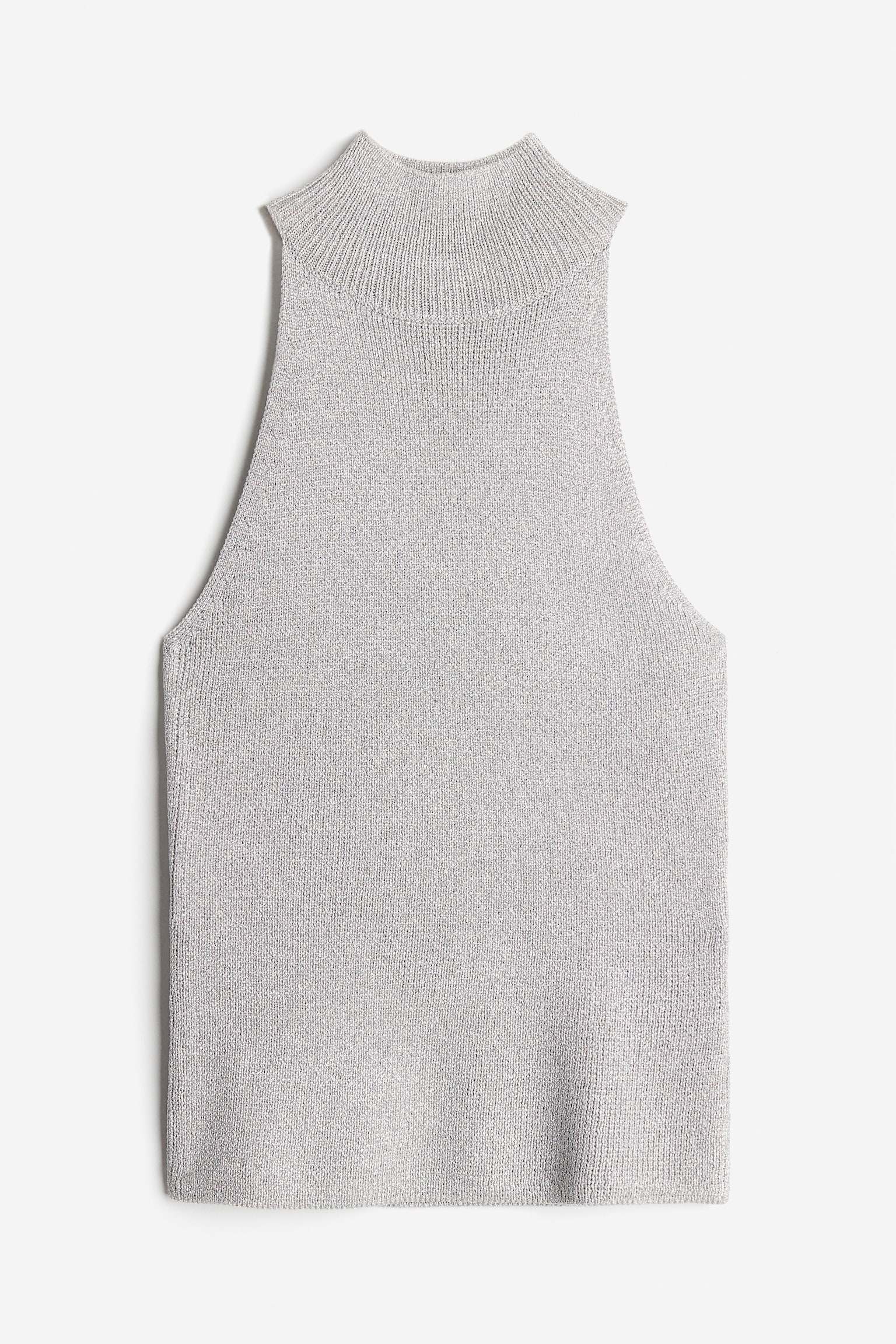 Glittery High Neck Top - Silver colour/Black/Silver colour - 1