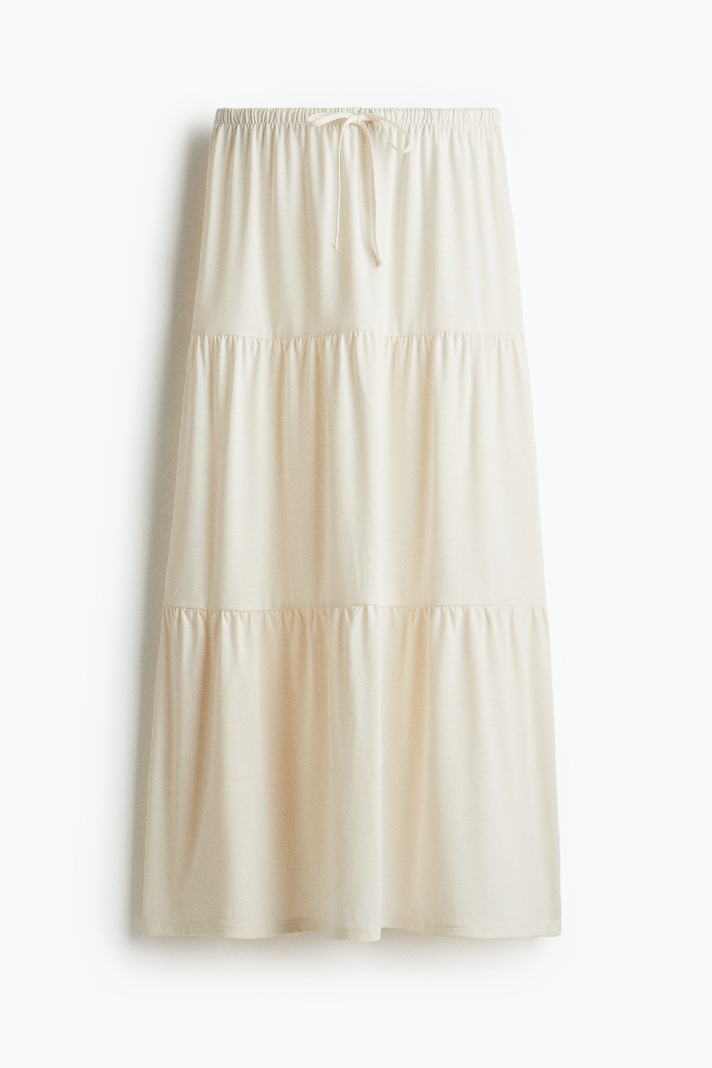 Tiered maxi skirt - Cream/Dark brown/Black