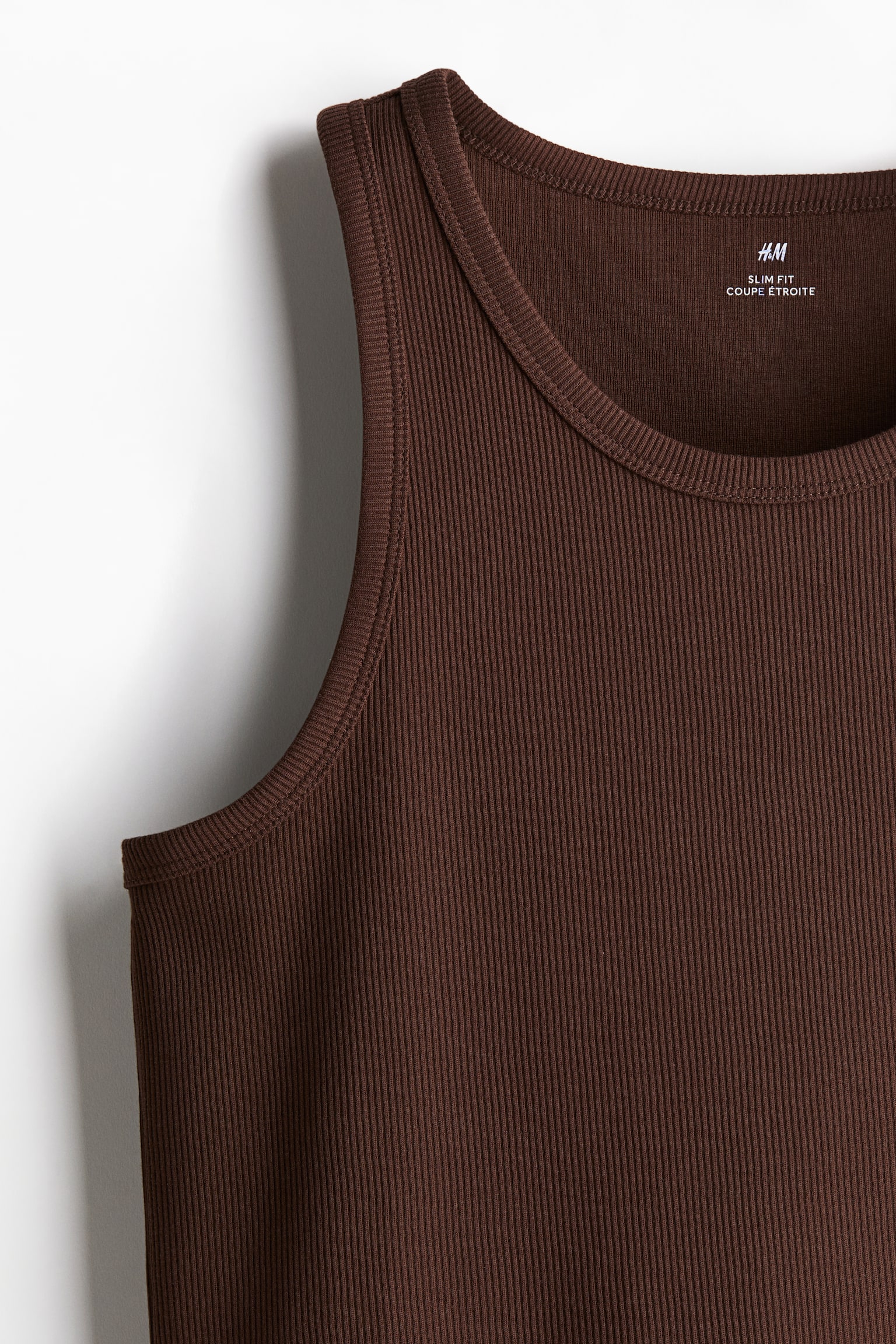 Slim Fit Ribbed vest top - Brown/White/Grey marl/Black/Sage green - 3