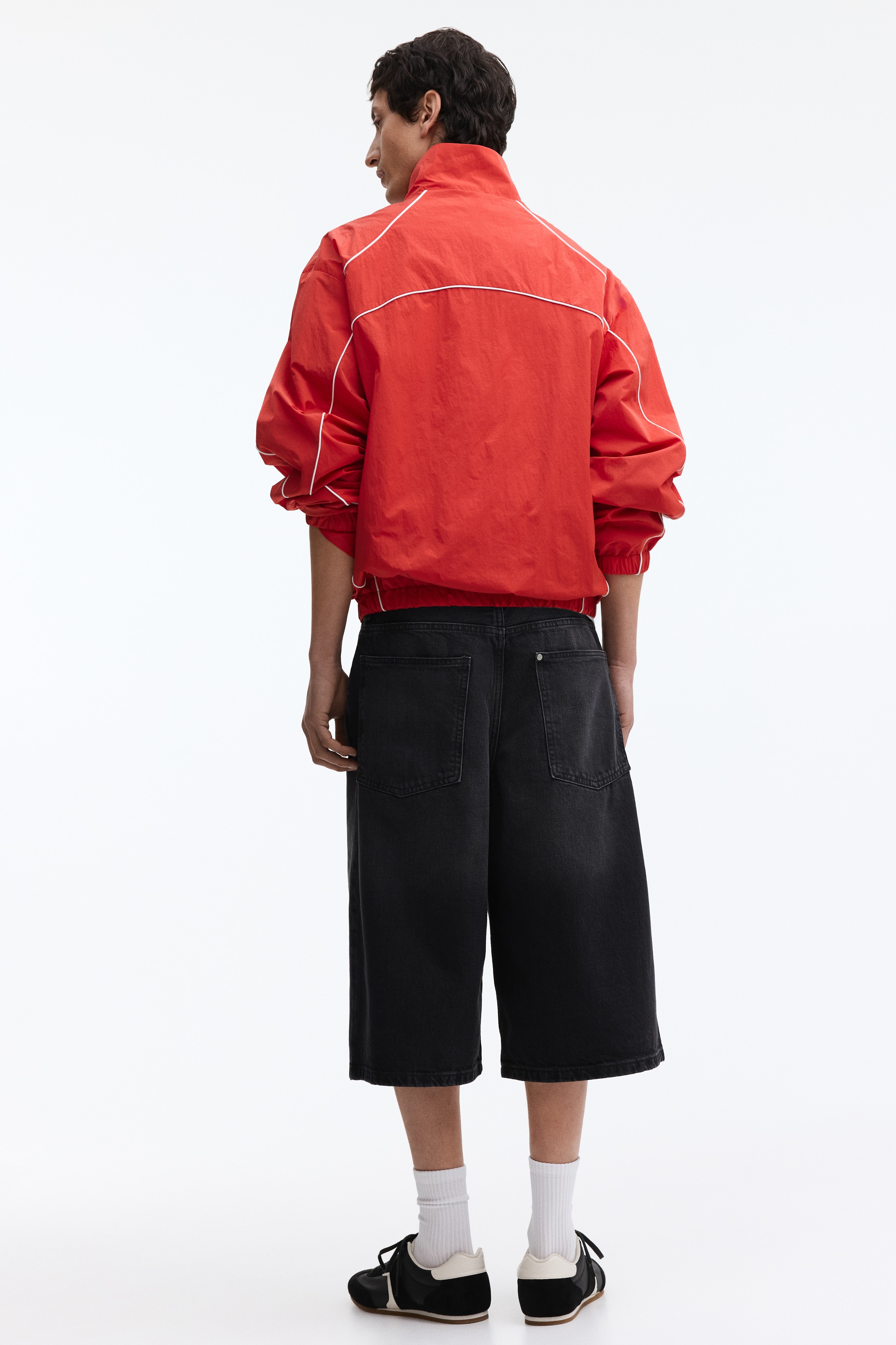 FUTURE SAINT Pinstripe Baggy Denim Shorts | Arden Fair