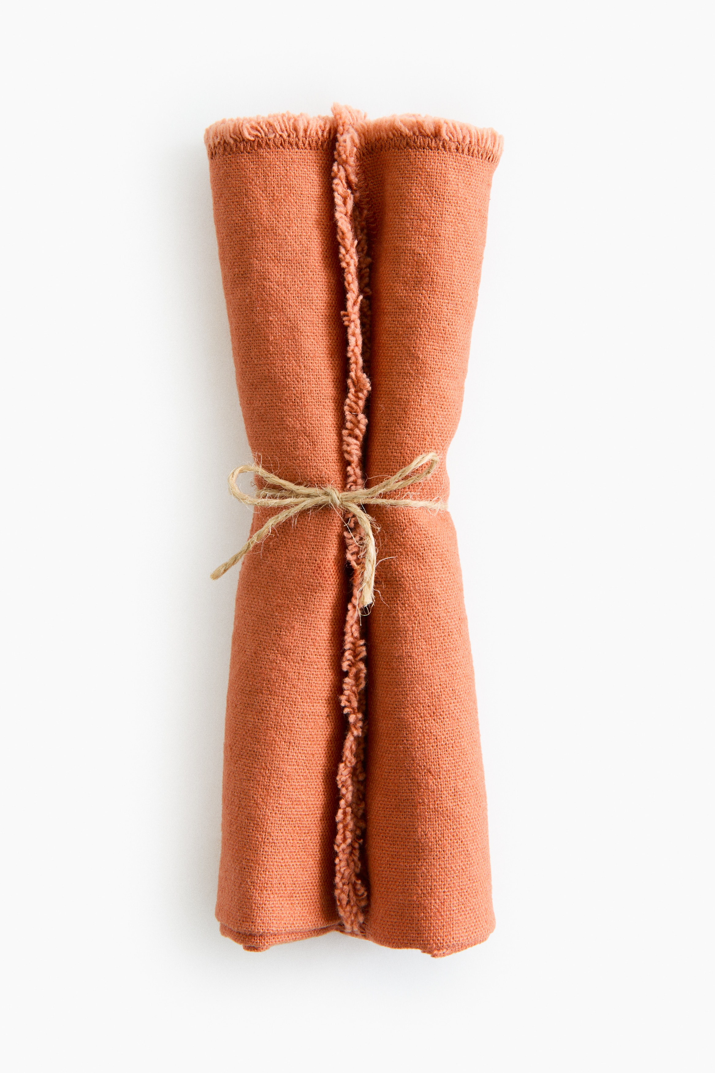 2-pack linen-blend napkins - Orange/Light beige/Dark grey