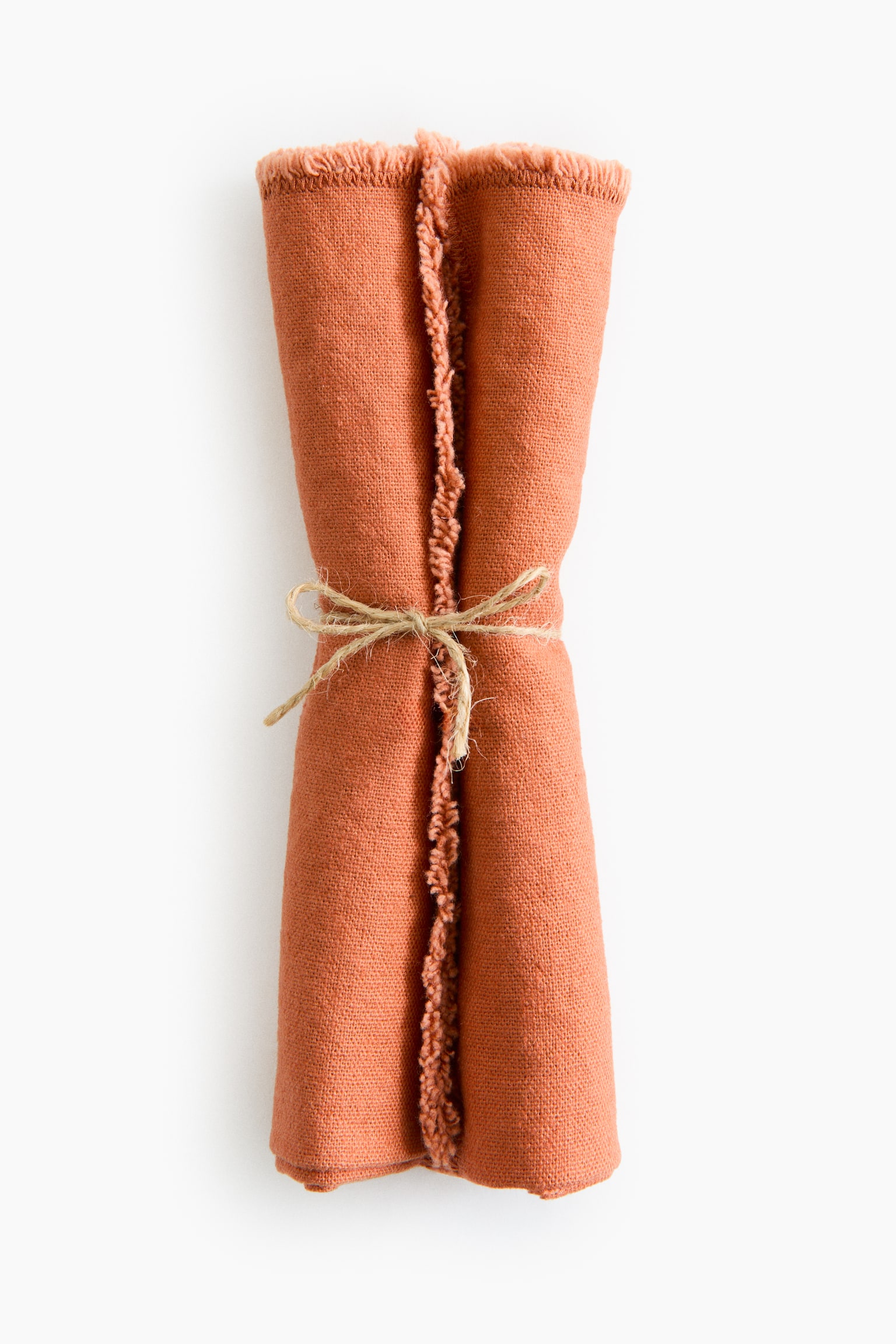 2-pack linen-blend napkins - Orange/Light beige/Brown/Dark grey