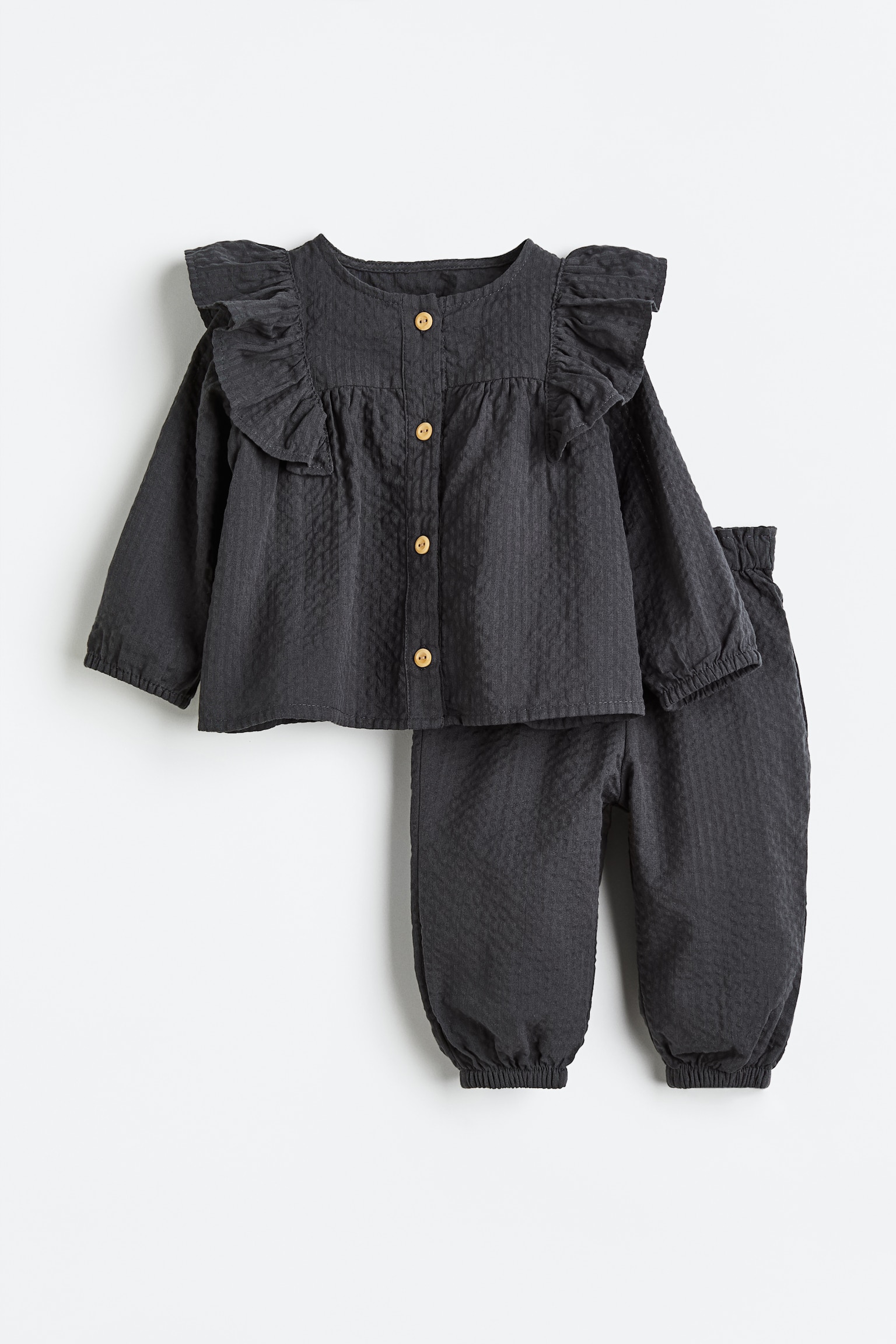 2-piece Cotton Set - Anthracite grey - 1