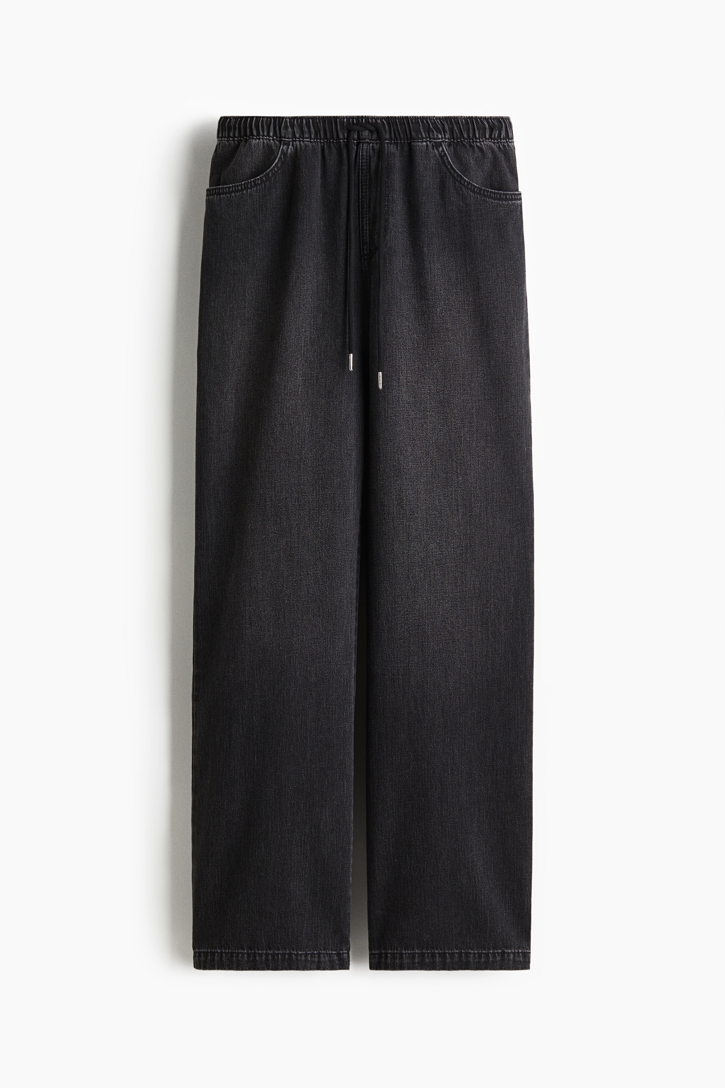 Denim Drawstring Pants - Washed black/Light denim blue/Pale denim blue