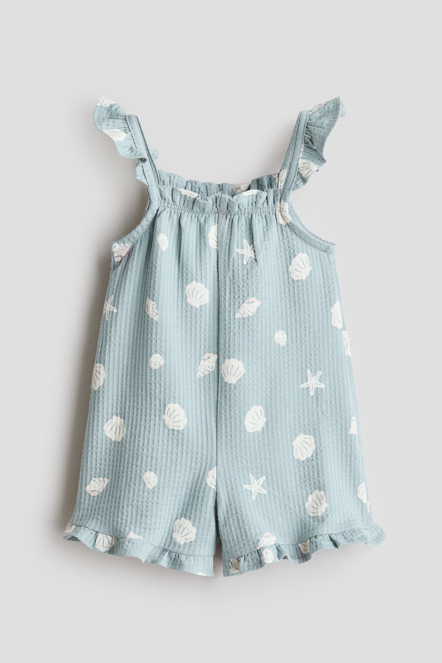 Sleeveless jersey romper suit - Light turquoise/Seashells - 1