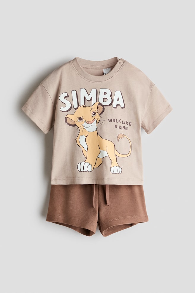 2-Piece Printed Set - Beige/The Lion King/Light gray/Mickey Mouse/Mint green/The Lion King/White/Mickey Mouse/Beige/Mickey Mouse/White/Mickey Mouse - 1