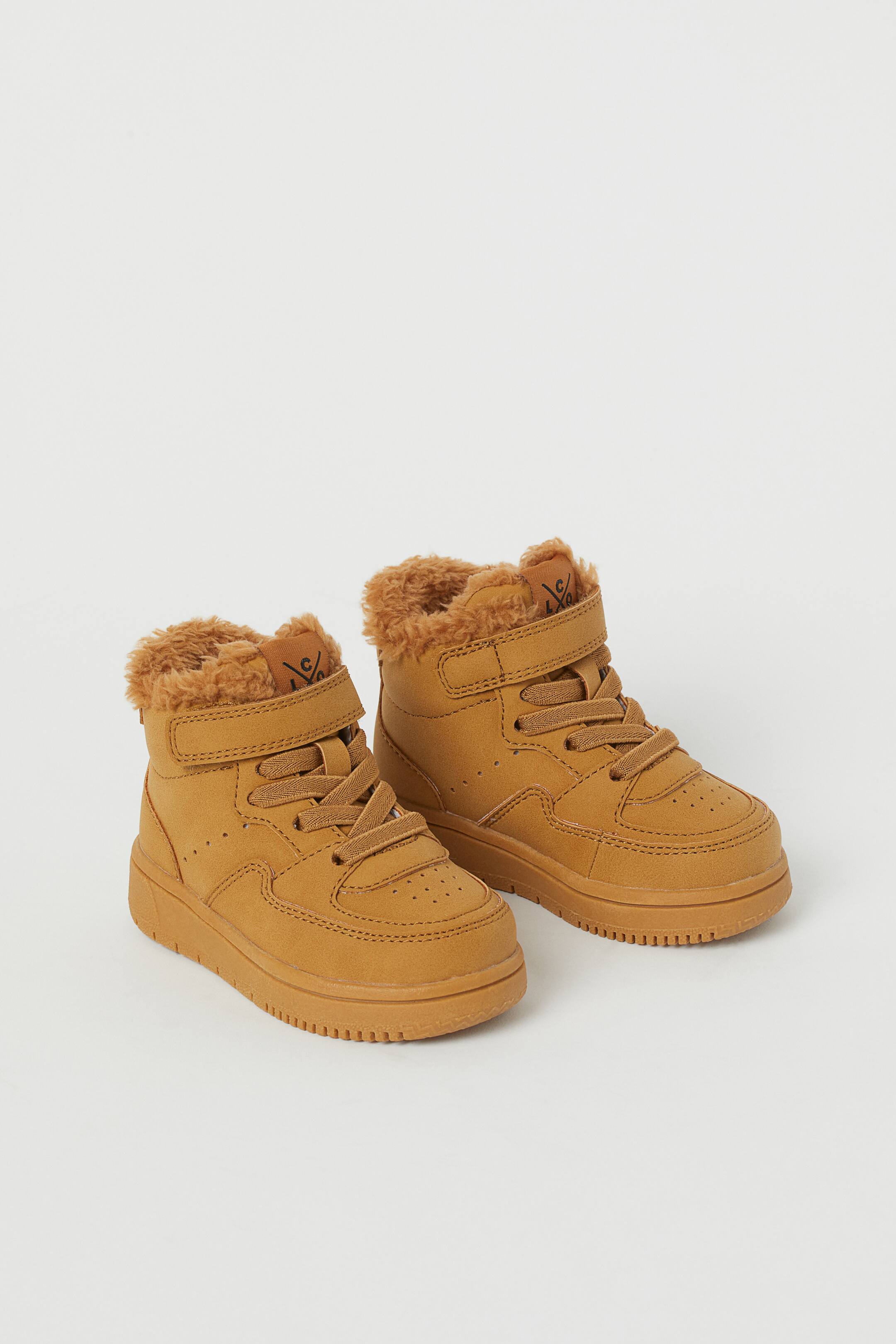 View larger image: Faux shearling-lined hi-tops - Dark yellow - Kids | H&M HK 1
