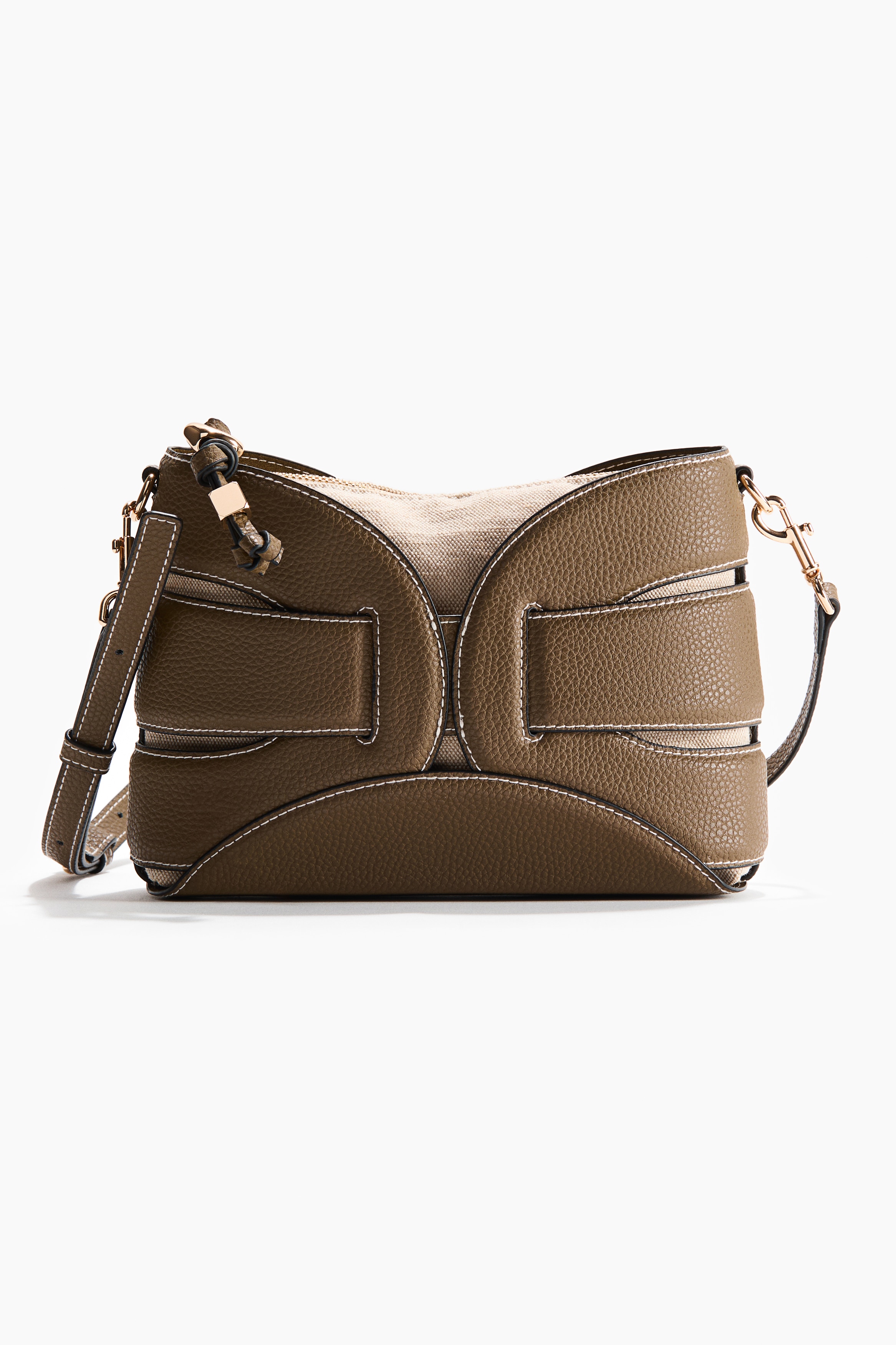 Crossbody bag - Dark khaki green/Brown/Light beige