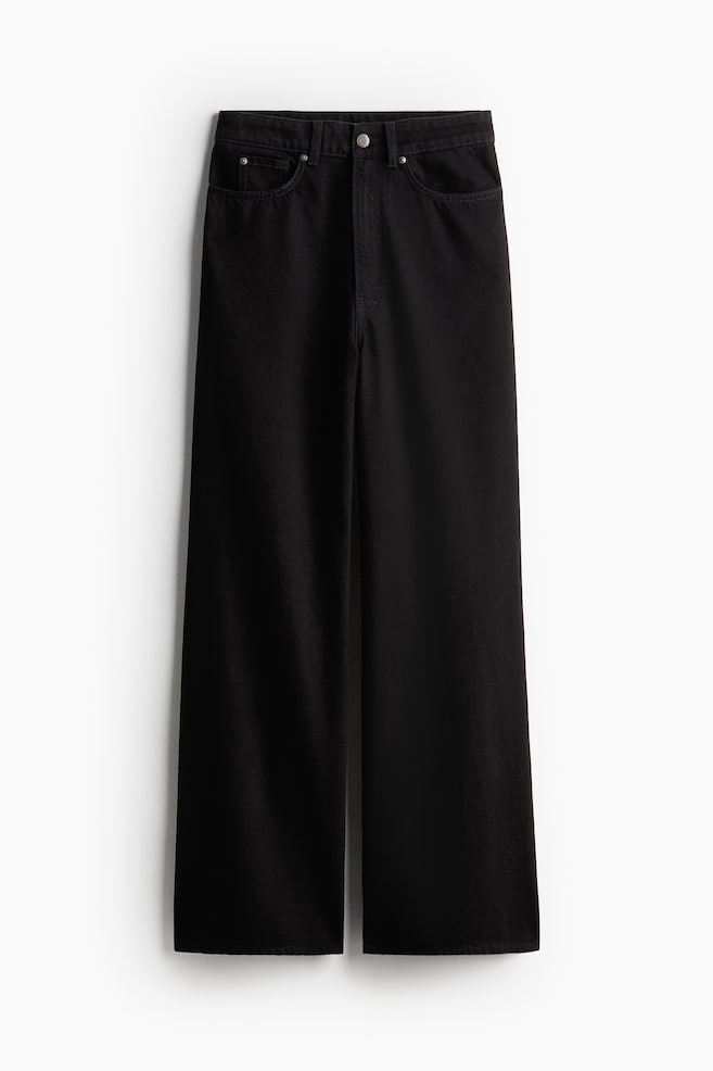Two-toned wide-leg jeans - Black/Dark grey - 1