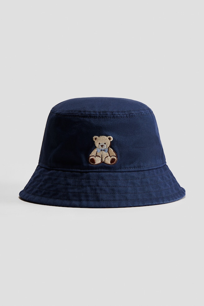 Chapéu bucket - Azul escuro/Urso de peluche - 1