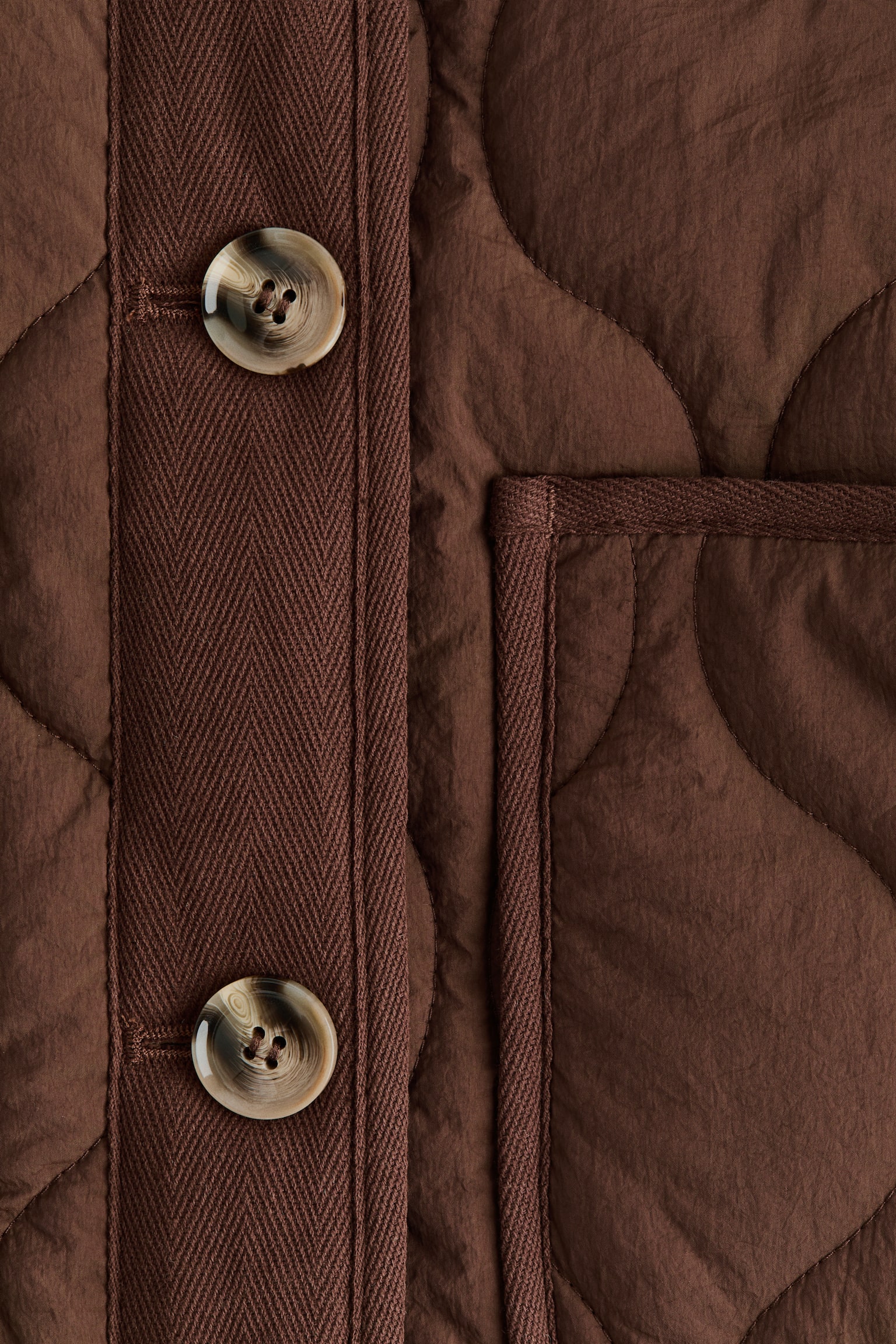 Quilted jacket - Dark brown/Beige - 3