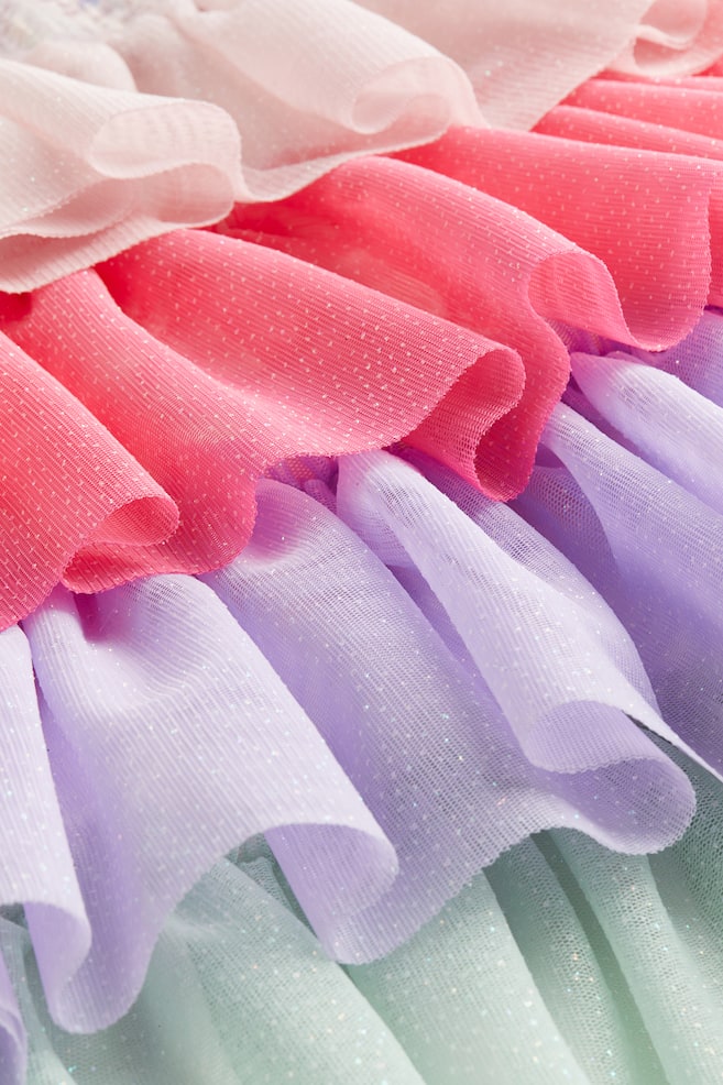 Sequined tulle dress - Light dusky pink/Striped/Old rose/Light green/Light pink/dc - 5