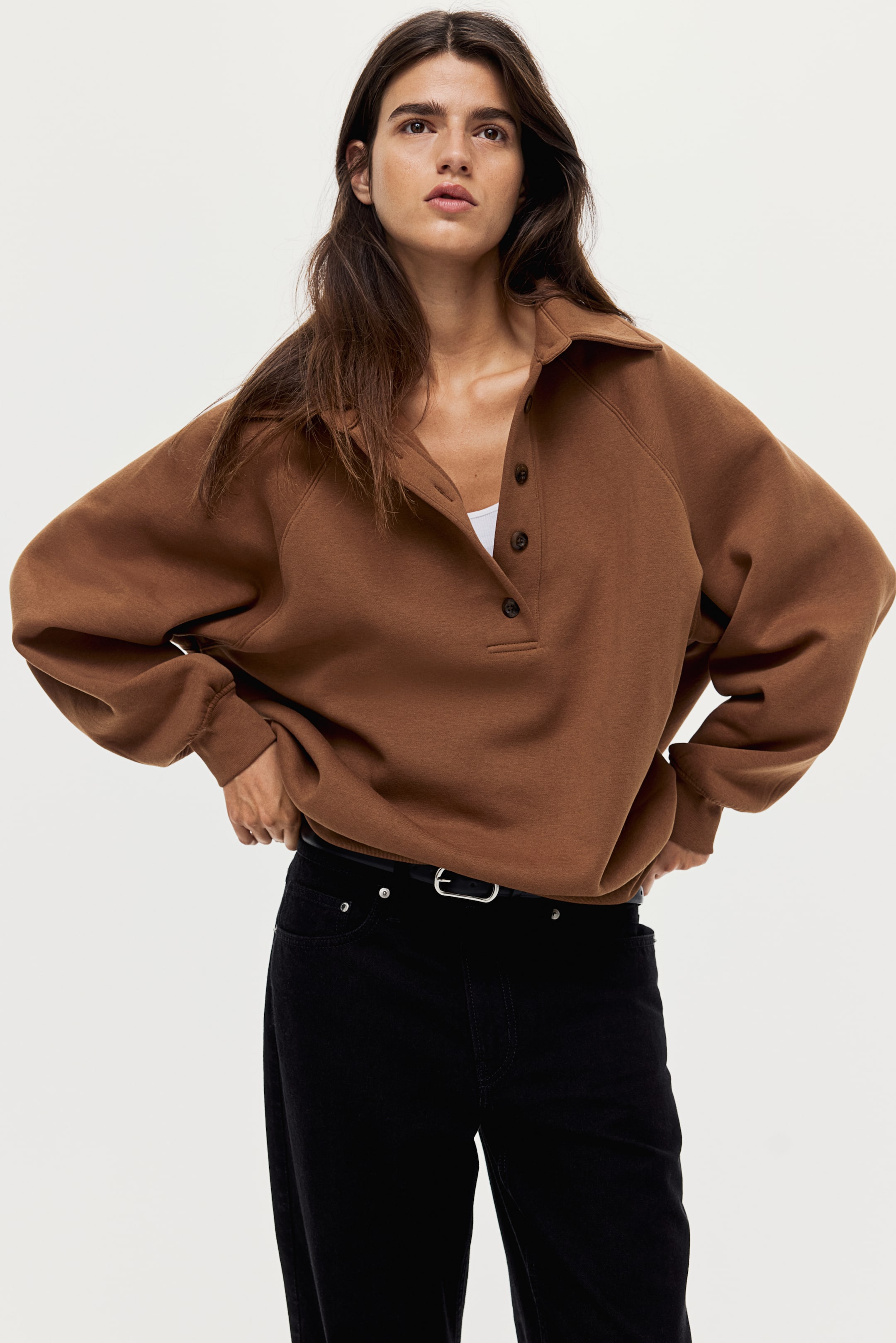 View larger image: Polo sweatshirt - Brown - Ladies | H&M IN 1