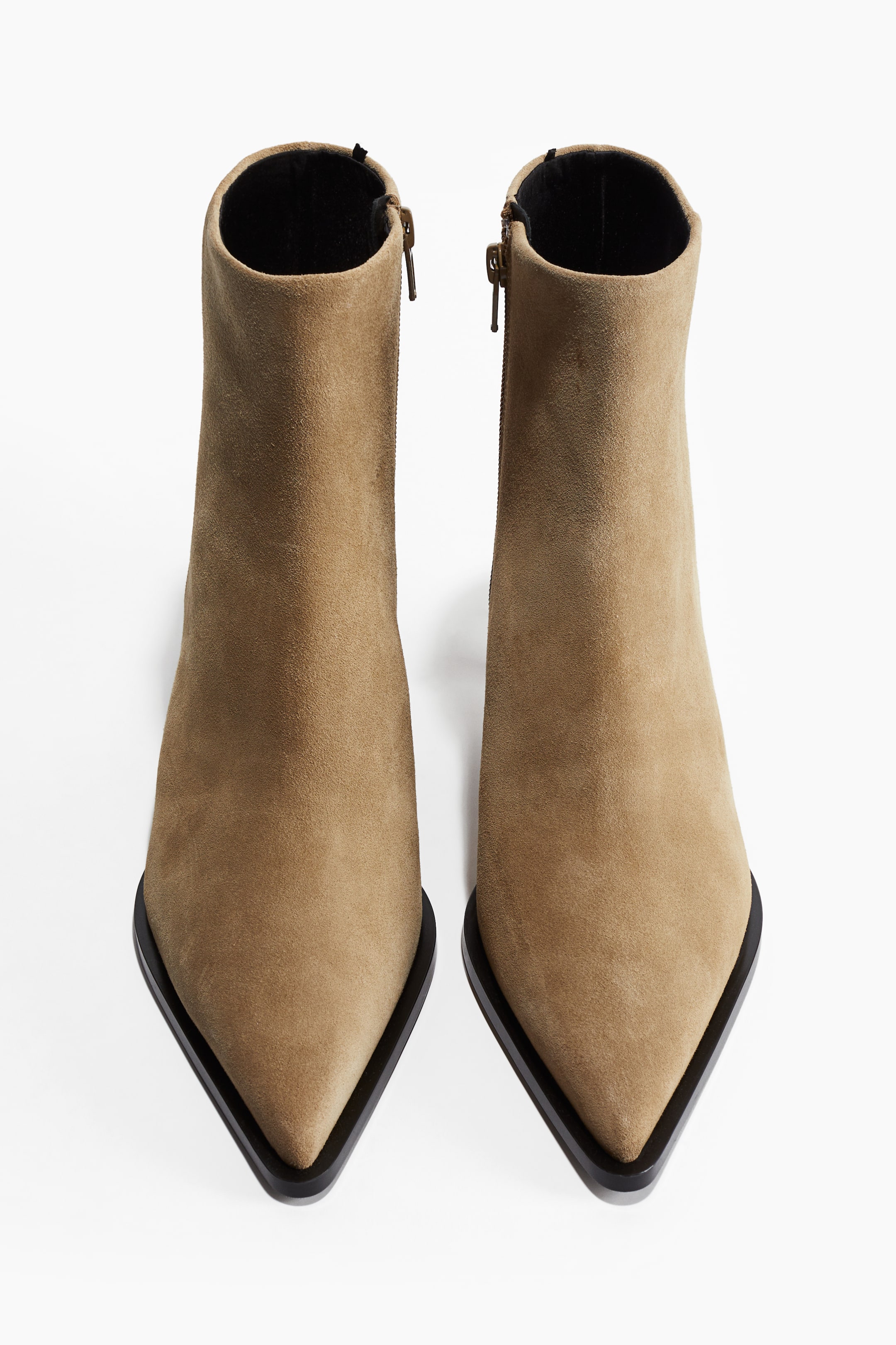 Pointed Suede Ankle Boots