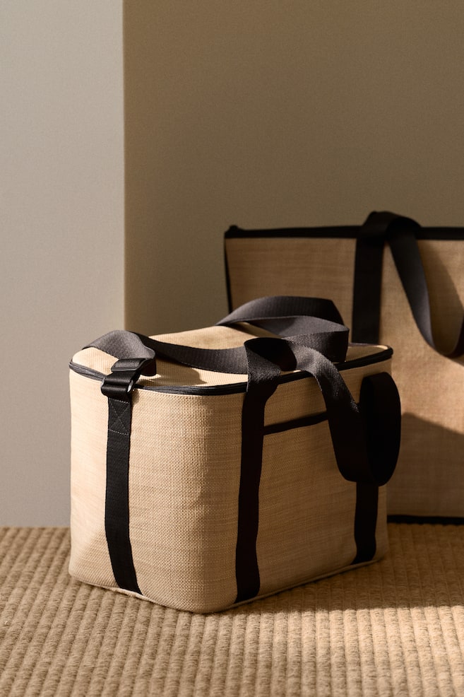 Straw-Look Cooler Bag-Beige - 2