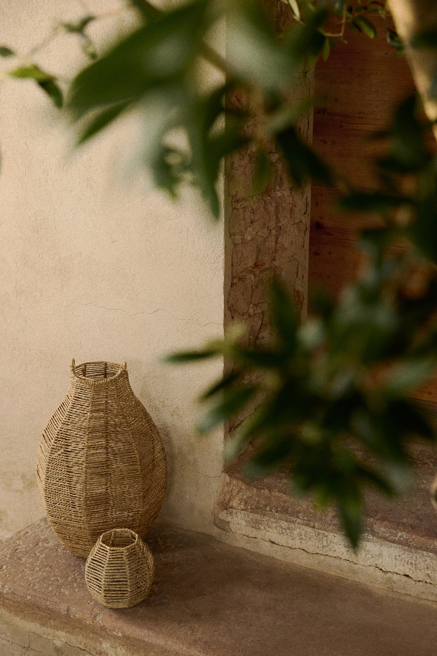 Extra-large seagrass lantern - Beige - 2