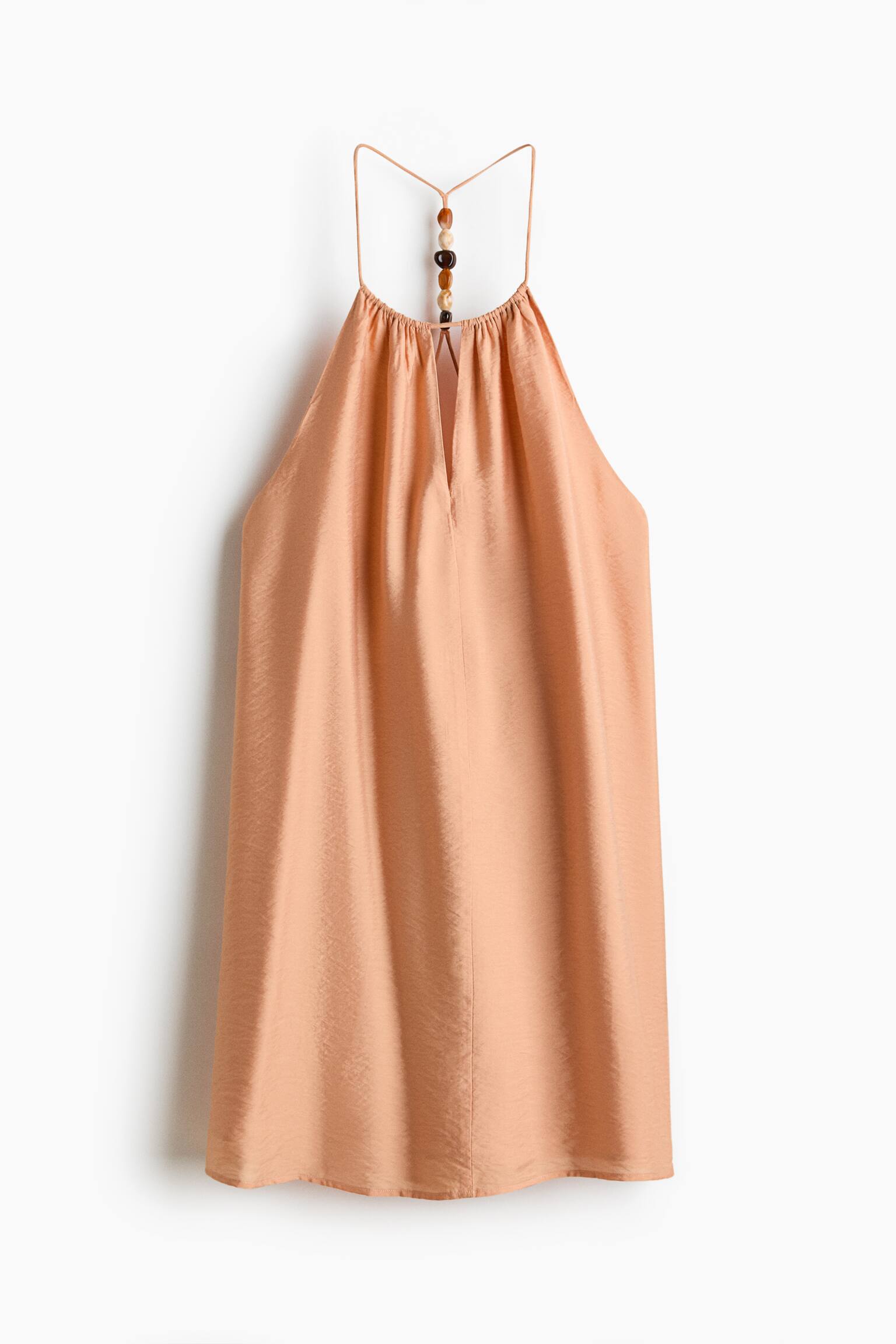 Bead-Detail Strappy Dress - Light orange - 2
