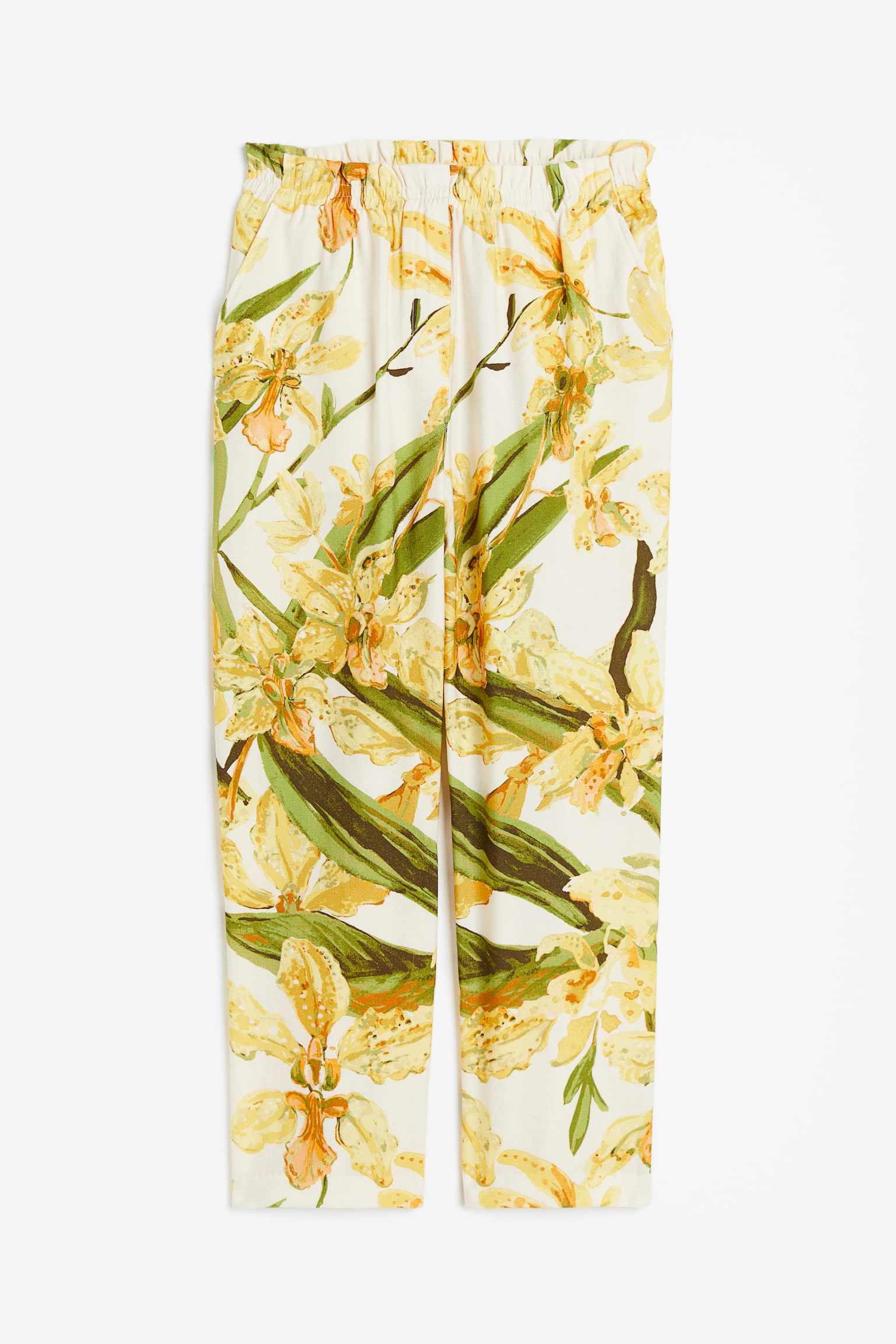 Paper bag trousers - Cream/Yellow floral/Cerise - 2