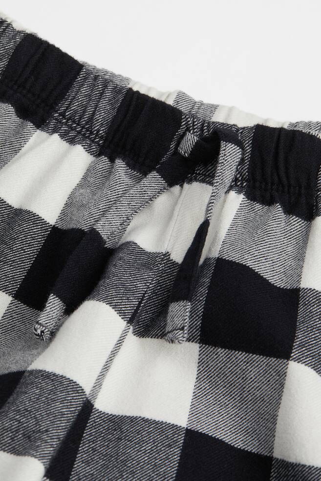 Cotton flannel pyjama bottoms - Black/Checked - 4